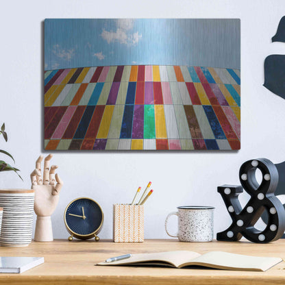 Luxe Metal Art 'Glass Rainbow' by Epic Portfolio, Metal Wall Art,16x12