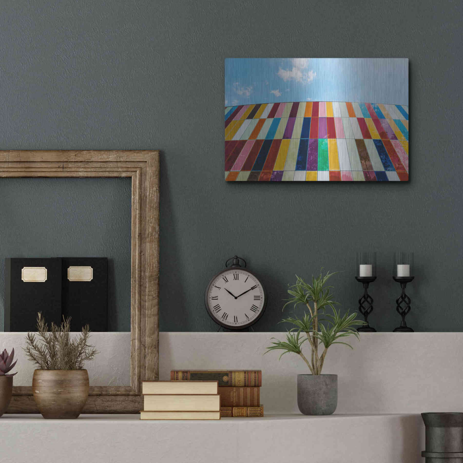 Luxe Metal Art 'Glass Rainbow' by Epic Portfolio, Metal Wall Art,16x12