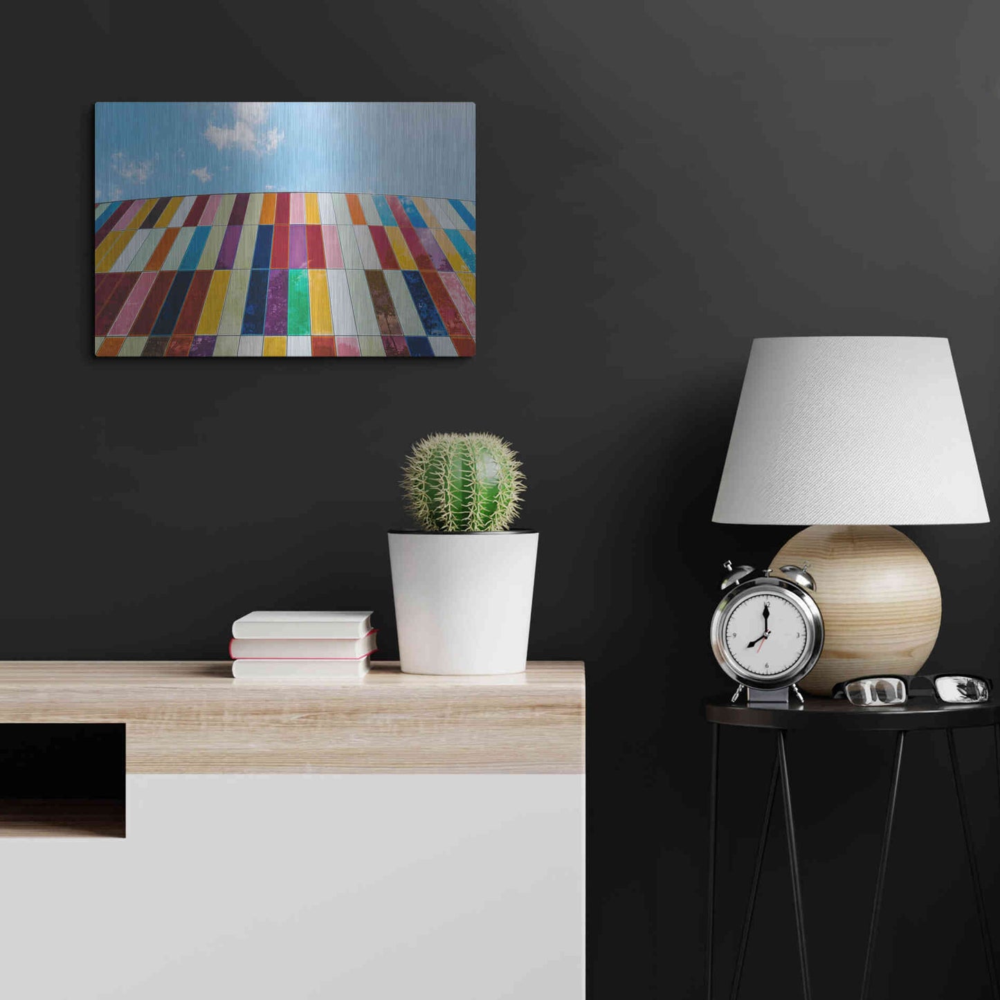Luxe Metal Art 'Glass Rainbow' by Epic Portfolio, Metal Wall Art,24x16