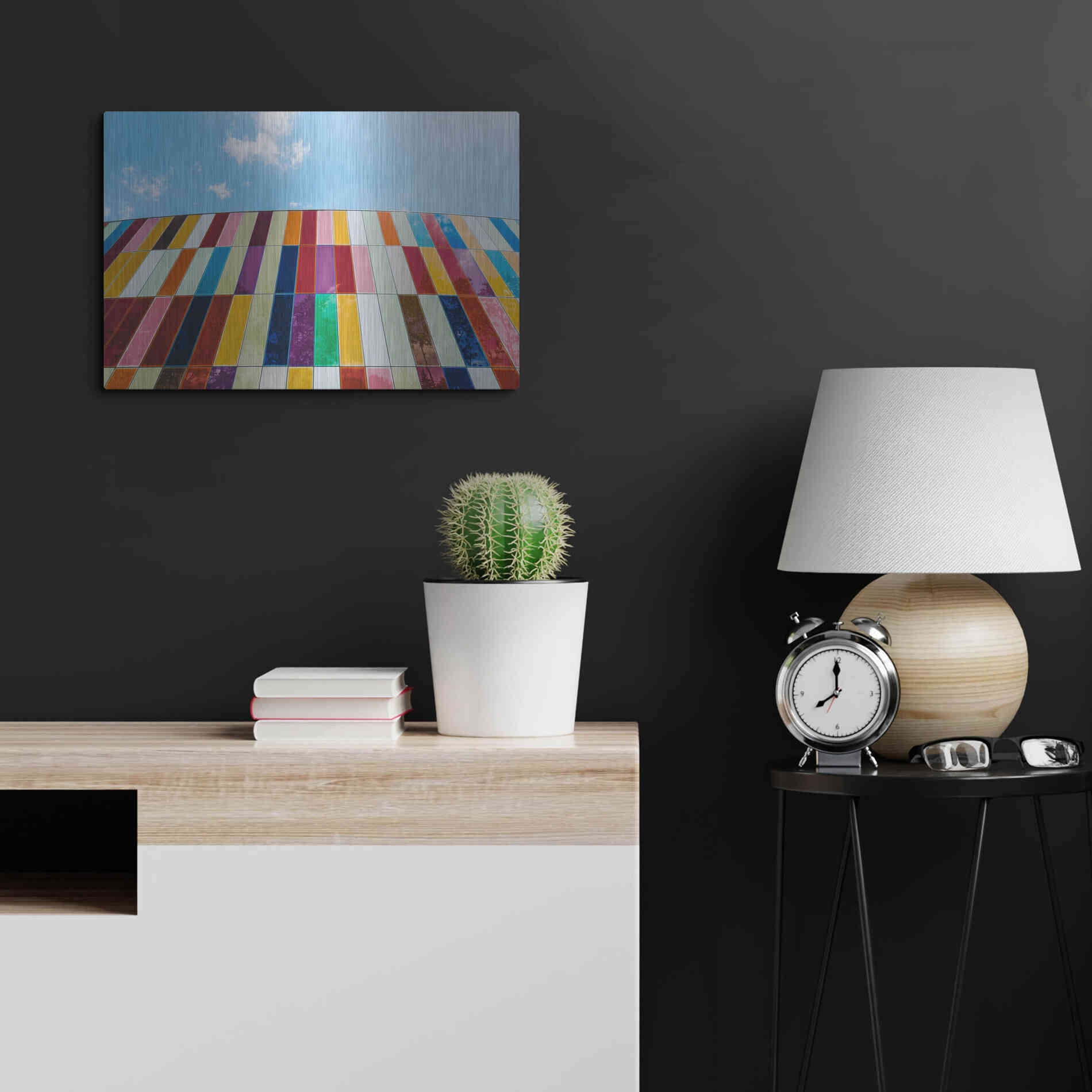 Luxe Metal Art 'Glass Rainbow' by Epic Portfolio, Metal Wall Art,24x16