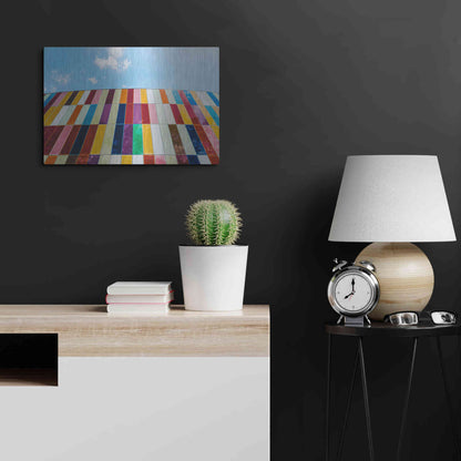 Luxe Metal Art 'Glass Rainbow' by Epic Portfolio, Metal Wall Art,24x16