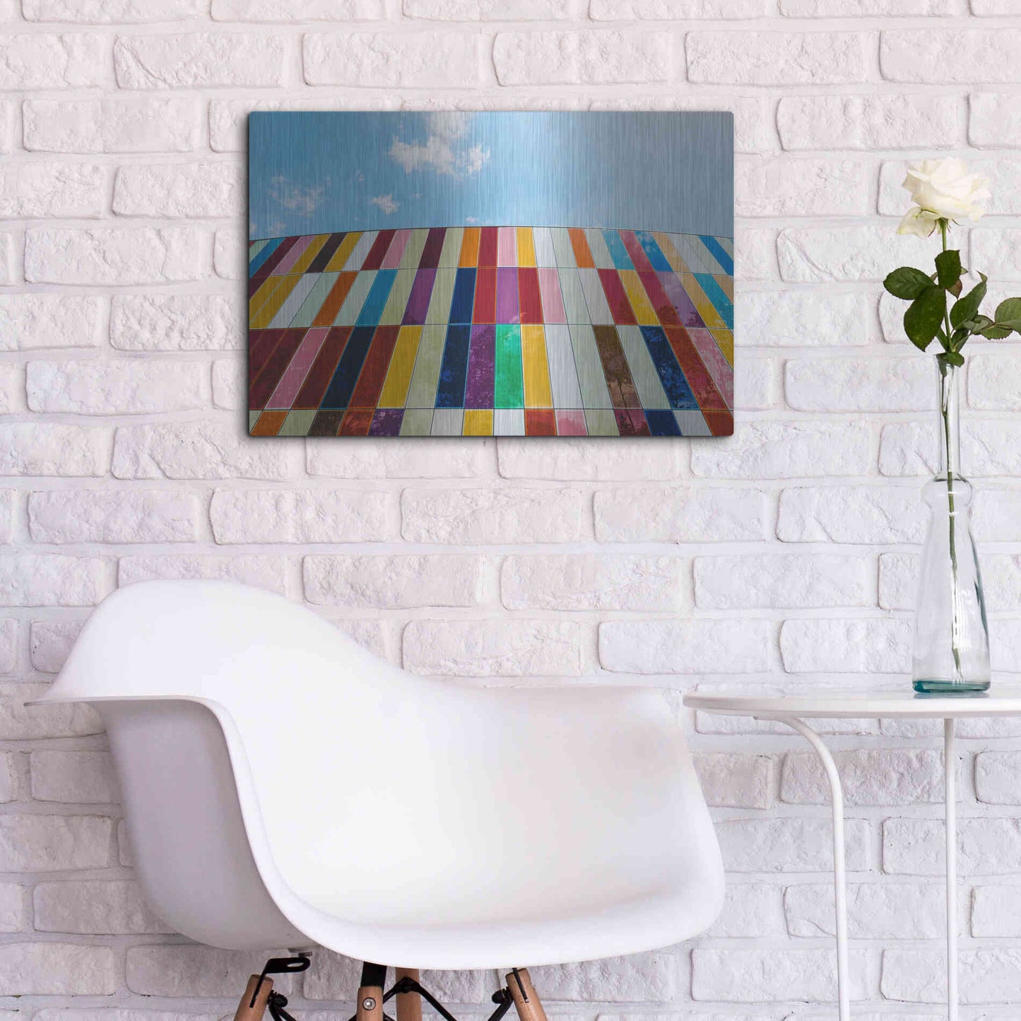 Luxe Metal Art 'Glass Rainbow' by Epic Portfolio, Metal Wall Art,24x16
