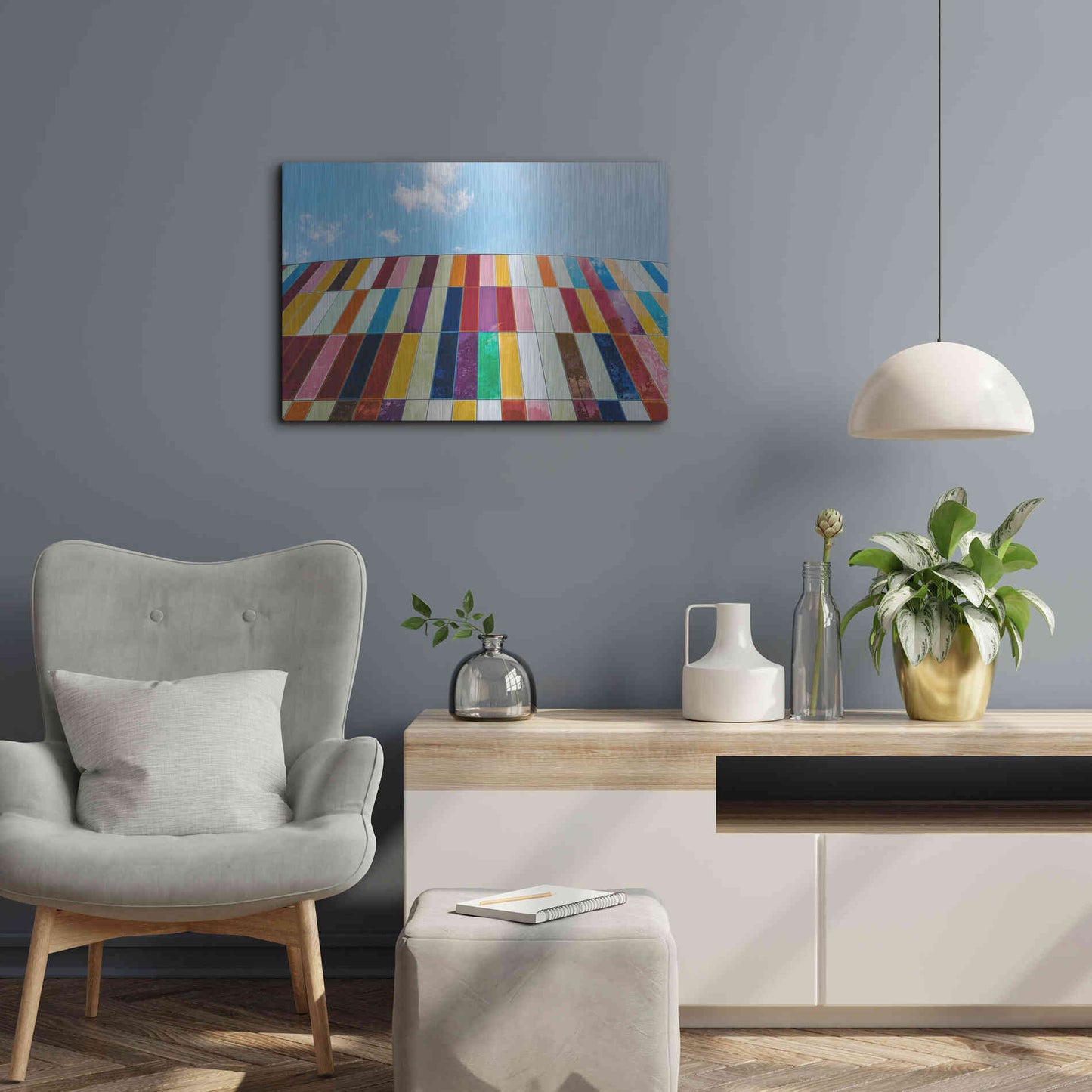 Luxe Metal Art 'Glass Rainbow' by Epic Portfolio, Metal Wall Art,24x16