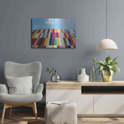 Luxe Metal Art 'Glass Rainbow' by Epic Portfolio, Metal Wall Art,24x16