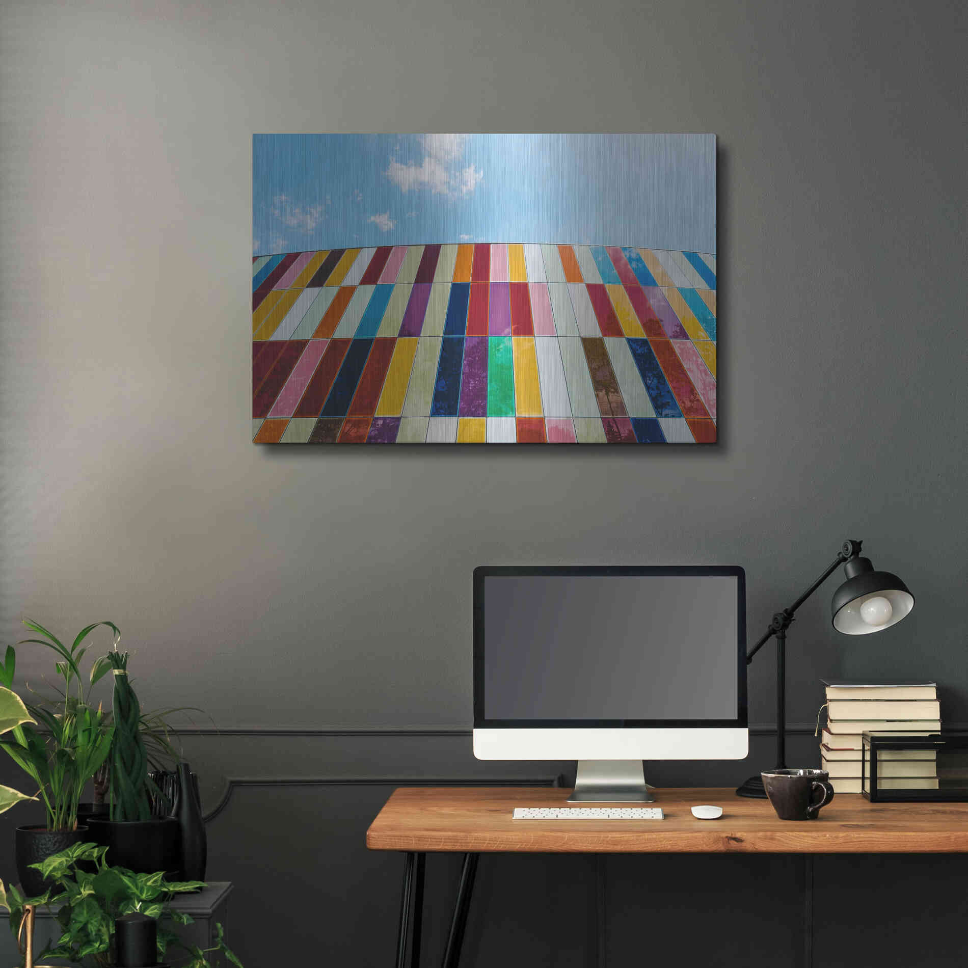 Luxe Metal Art 'Glass Rainbow' by Epic Portfolio, Metal Wall Art,36x24