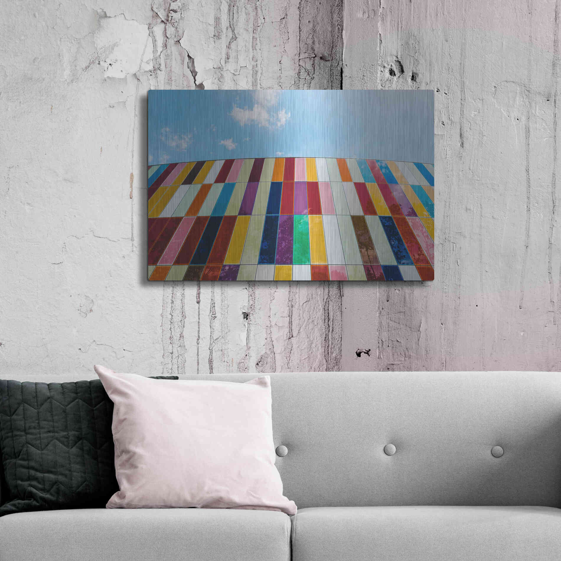 Luxe Metal Art 'Glass Rainbow' by Epic Portfolio, Metal Wall Art,36x24
