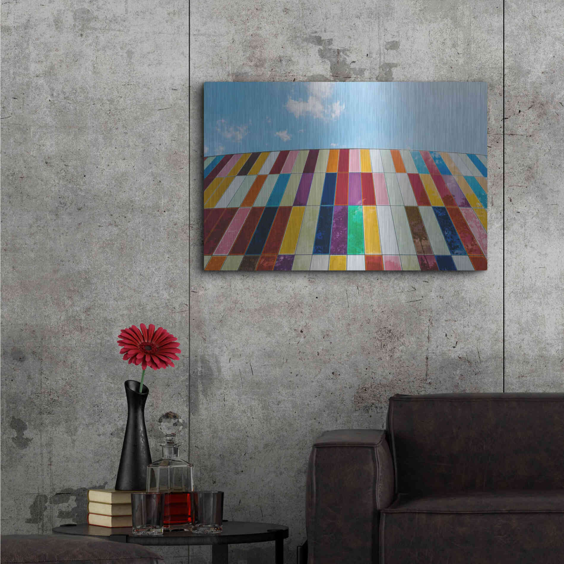 Luxe Metal Art 'Glass Rainbow' by Epic Portfolio, Metal Wall Art,36x24