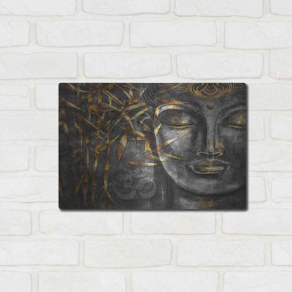 Luxe Metal Art 'Golden Budha' by Epic Portfolio, Metal Wall Art,16x12
