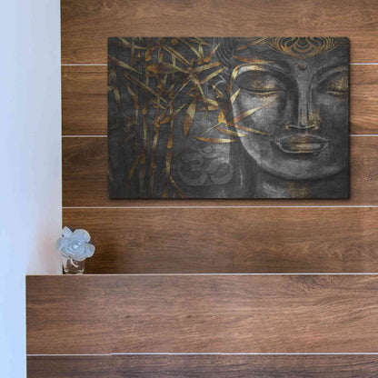 Luxe Metal Art 'Golden Budha' by Epic Portfolio, Metal Wall Art,16x12