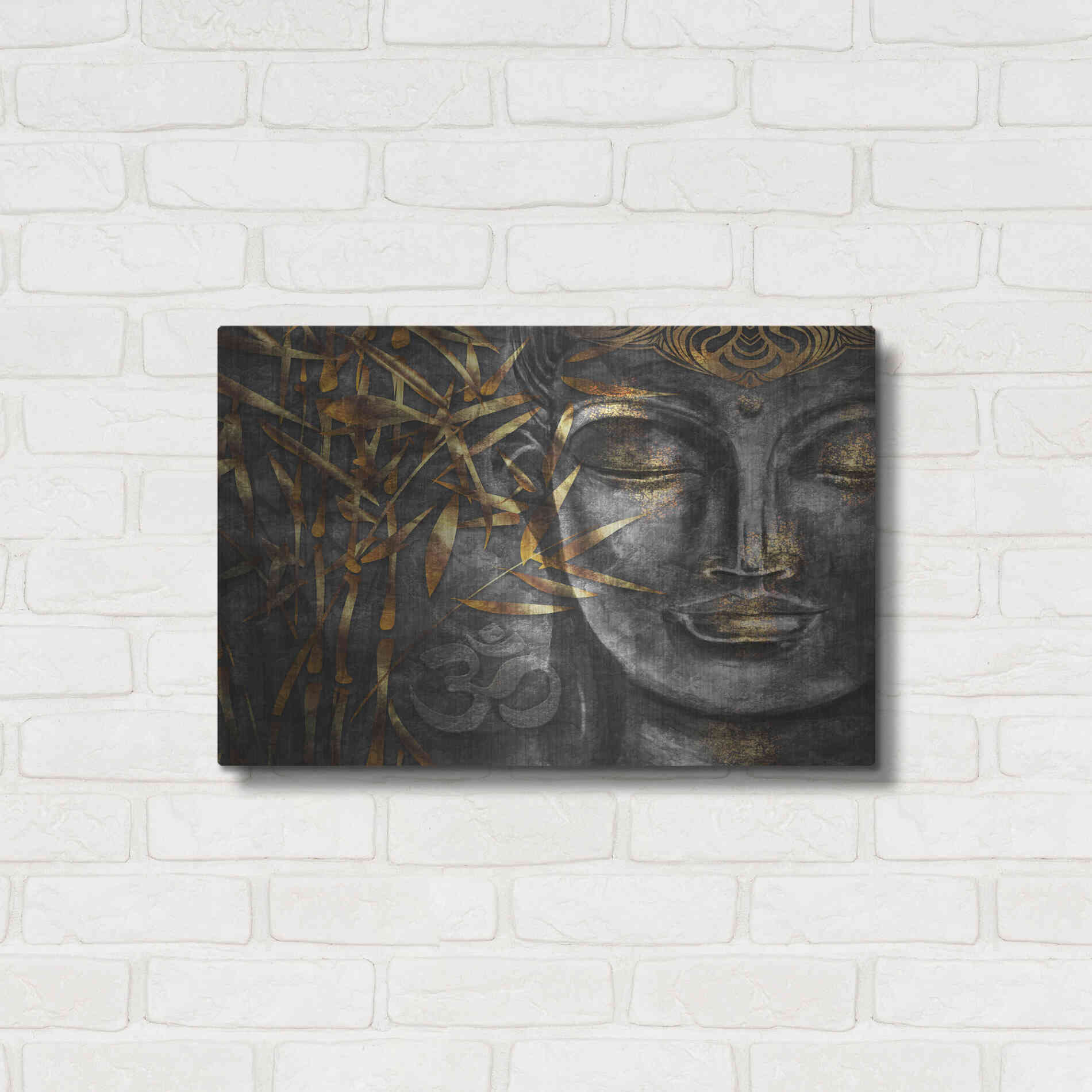 Luxe Metal Art 'Golden Budha' by Epic Portfolio, Metal Wall Art,24x16