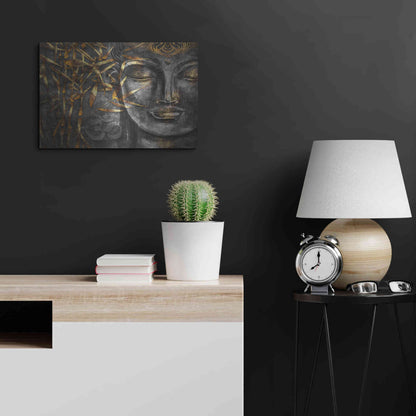 Luxe Metal Art 'Golden Budha' by Epic Portfolio, Metal Wall Art,24x16
