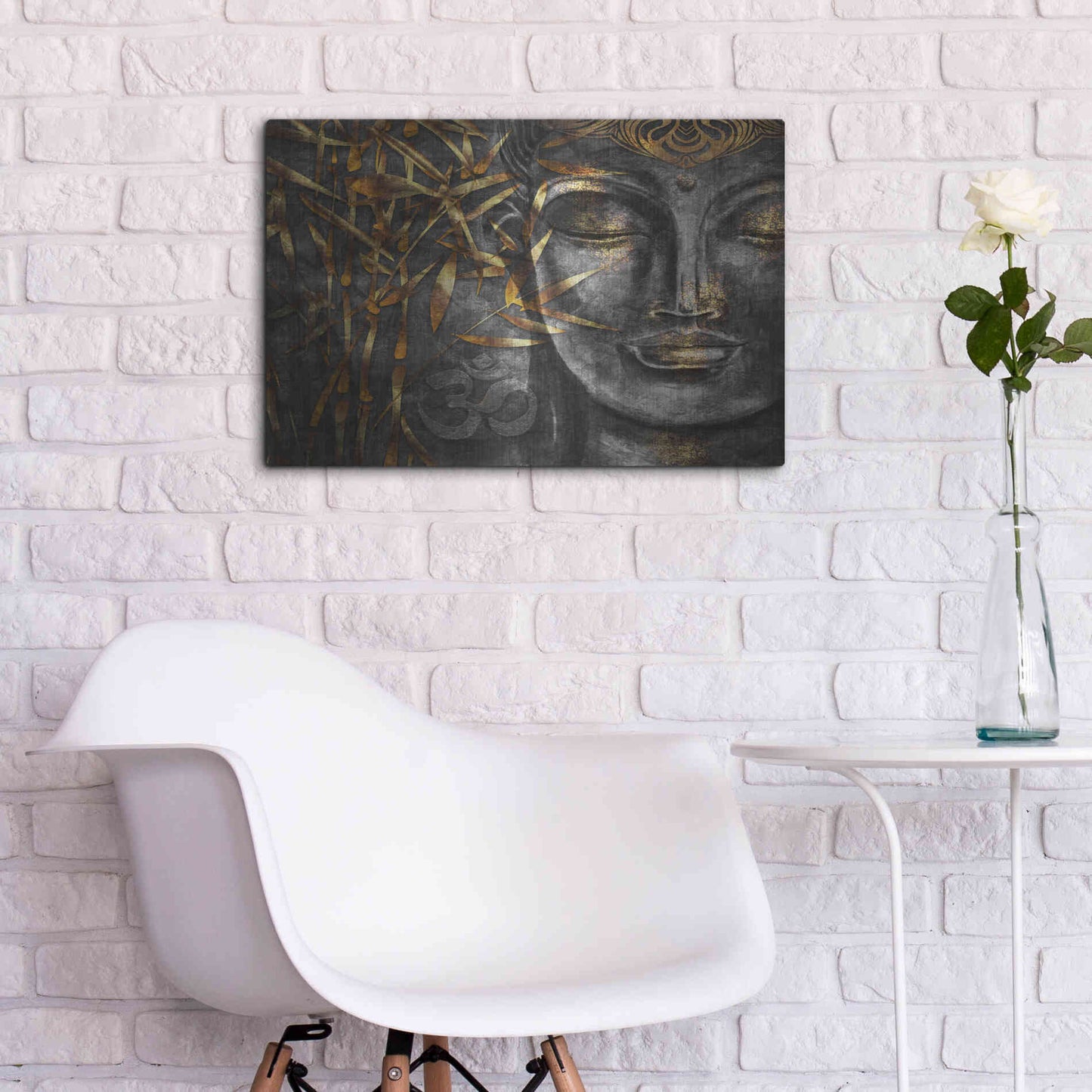 Luxe Metal Art 'Golden Budha' by Epic Portfolio, Metal Wall Art,24x16