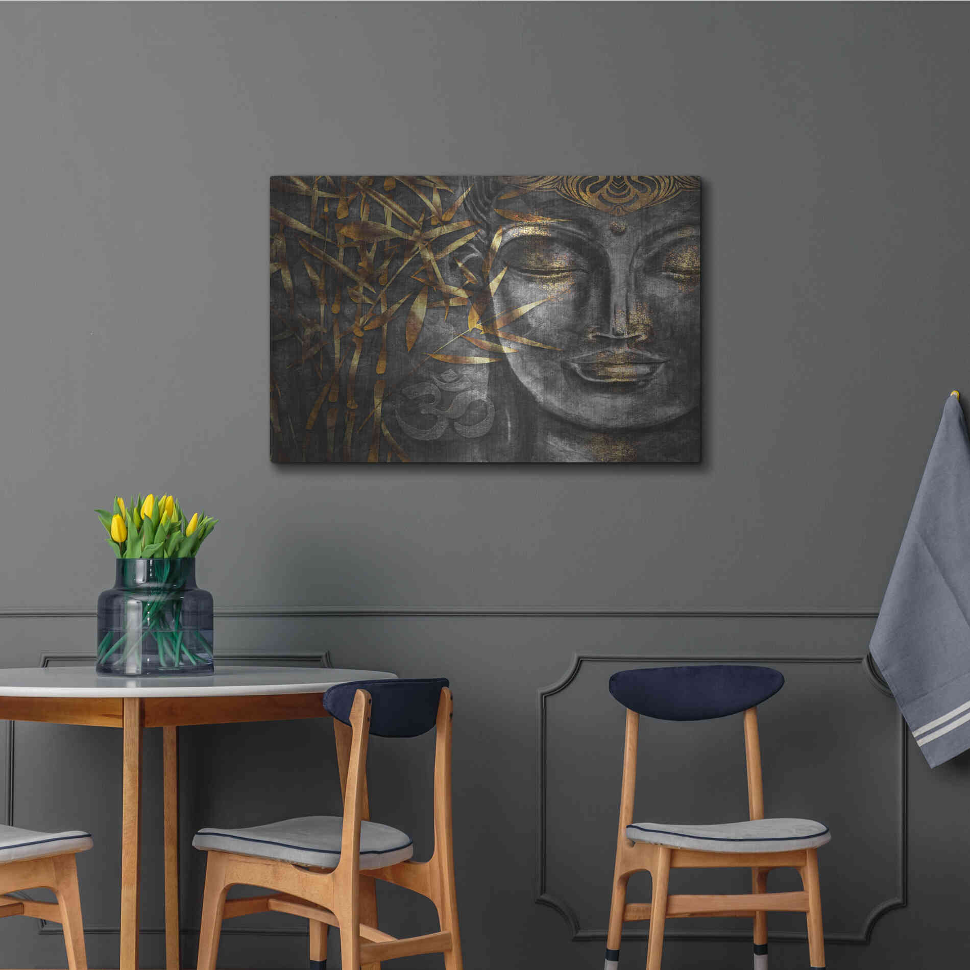 Luxe Metal Art 'Golden Budha' by Epic Portfolio, Metal Wall Art,36x24