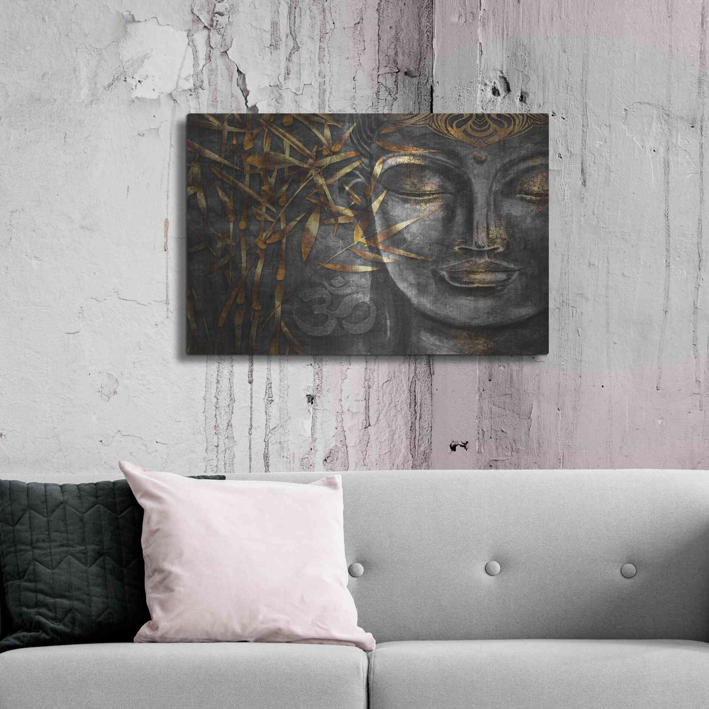 Luxe Metal Art 'Golden Budha' by Epic Portfolio, Metal Wall Art,36x24