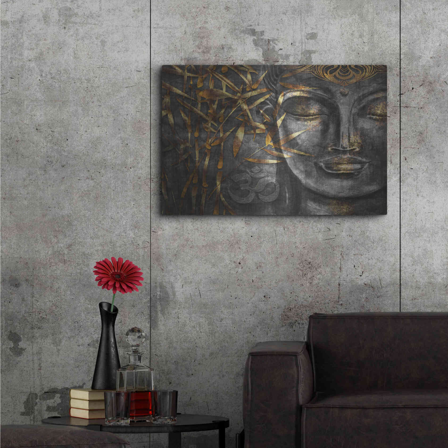 Luxe Metal Art 'Golden Budha' by Epic Portfolio, Metal Wall Art,36x24