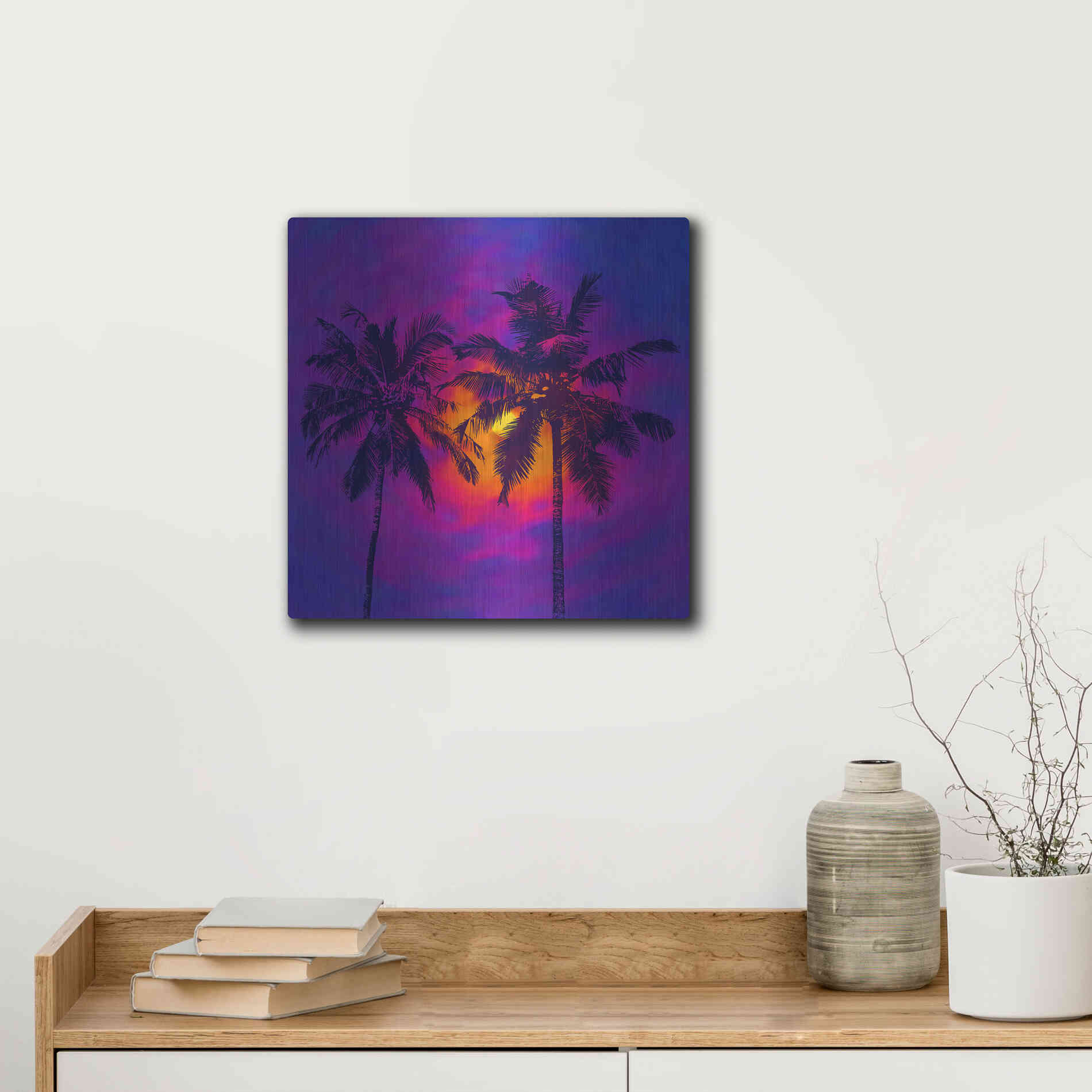 Luxe Metal Art 'Good Night Florida' by Epic Portfolio, Metal Wall Art,12x12