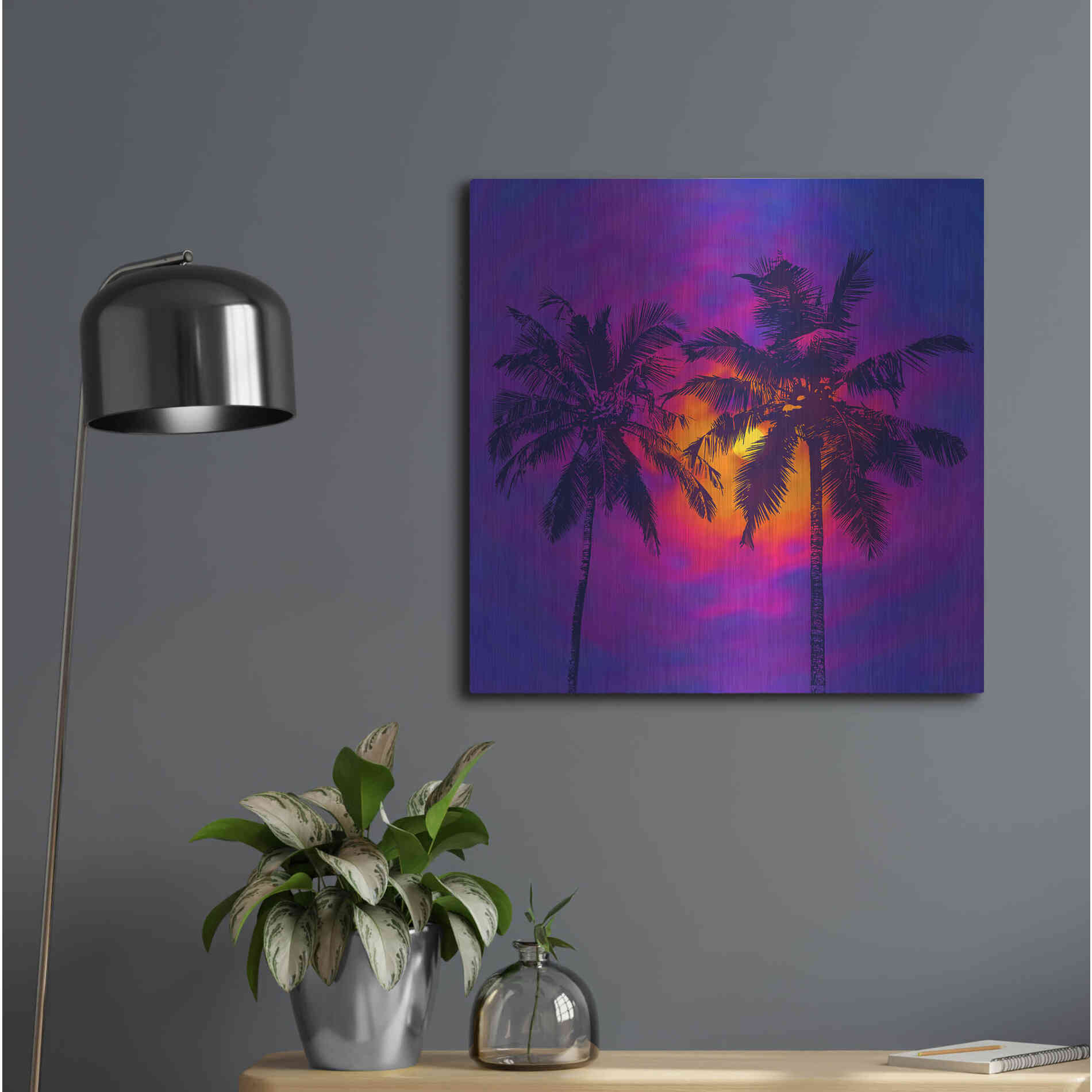 Luxe Metal Art 'Good Night Florida' by Epic Portfolio, Metal Wall Art,24x24