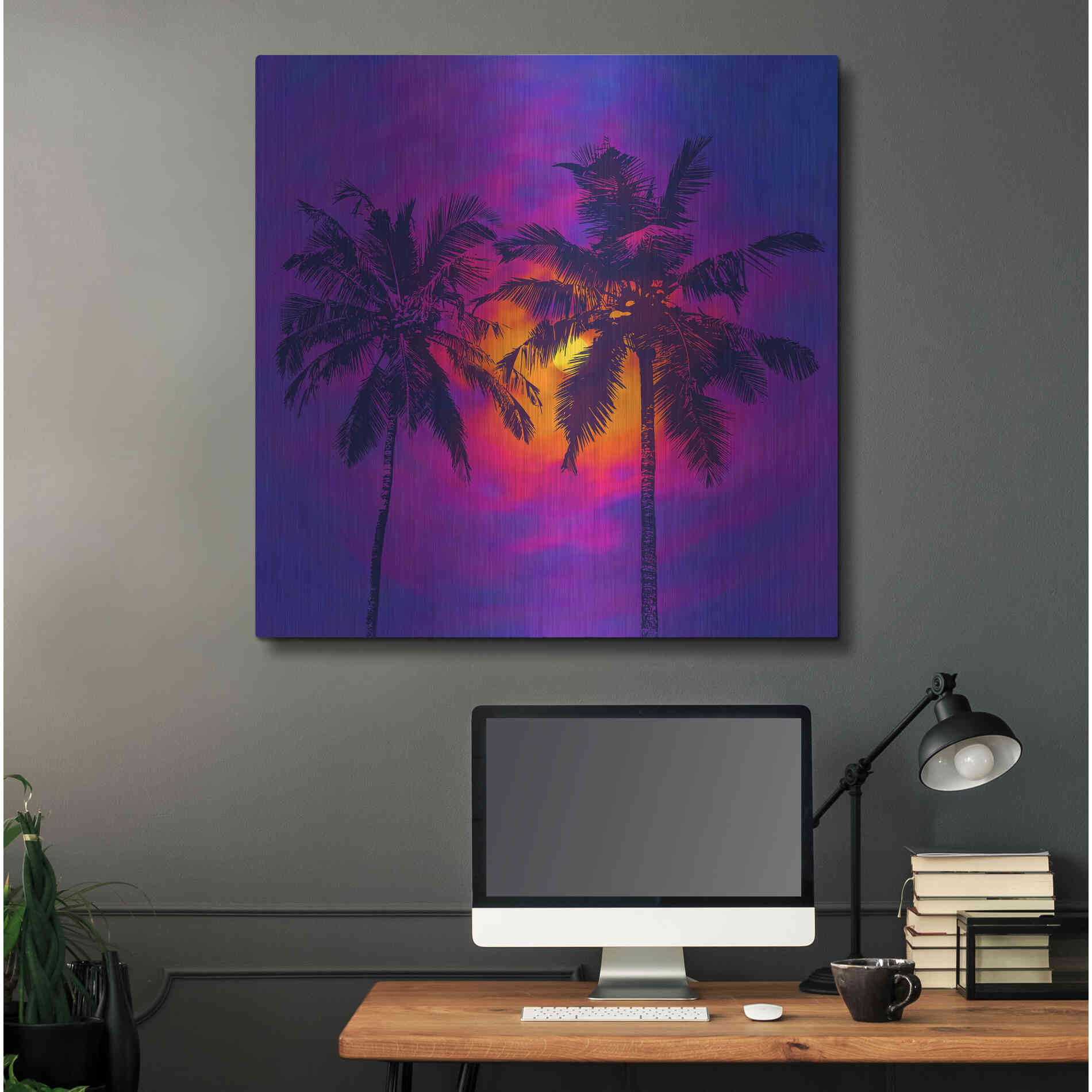 Luxe Metal Art 'Good Night Florida' by Epic Portfolio, Metal Wall Art,36x36