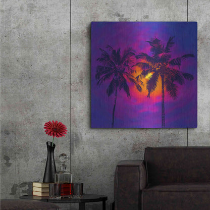 Luxe Metal Art 'Good Night Florida' by Epic Portfolio, Metal Wall Art,36x36