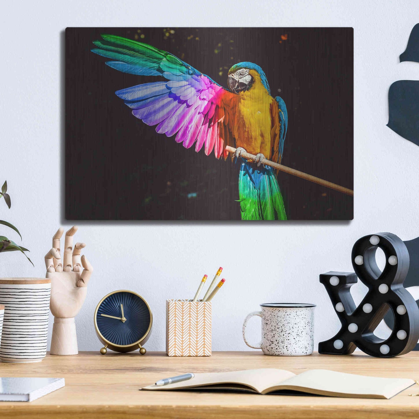 Luxe Metal Art 'Hitchhiker' by Epic Portfolio, Metal Wall Art,16x12