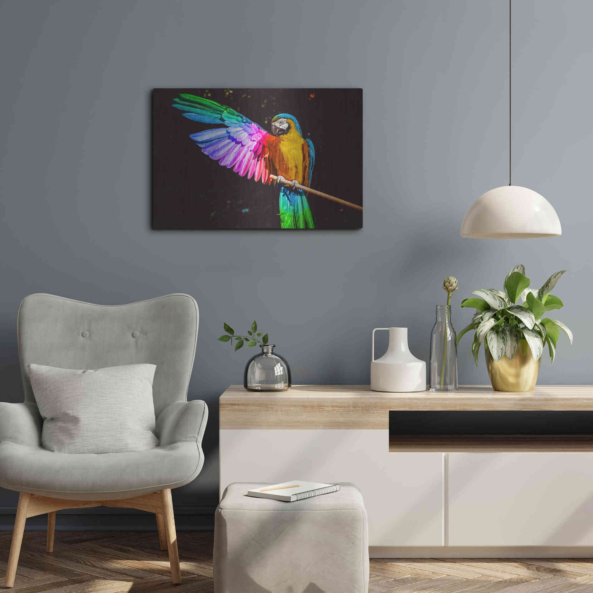 Luxe Metal Art 'Hitchhiker' by Epic Portfolio, Metal Wall Art,24x16