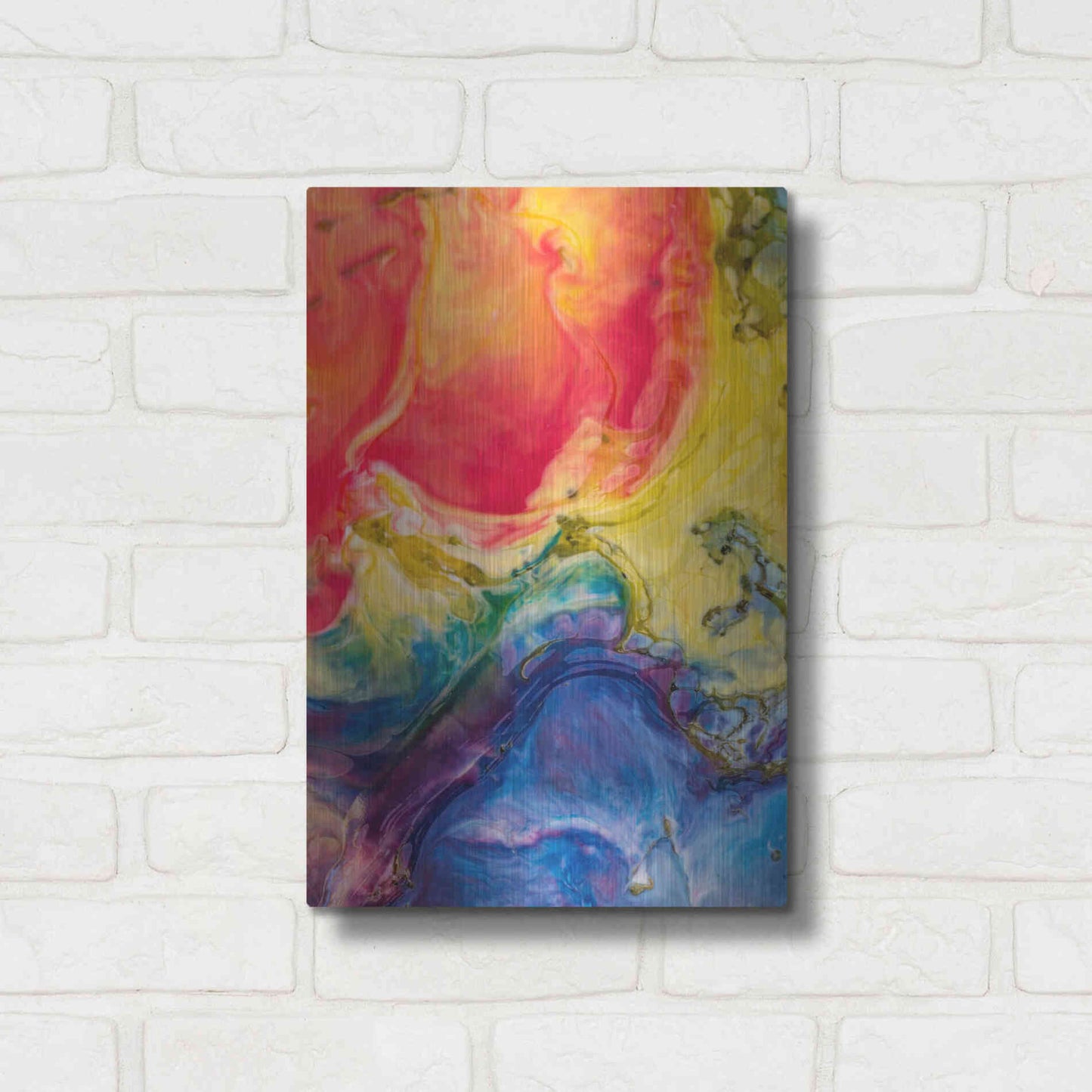 Luxe Metal Art 'Ice Cream Flow' by Epic Portfolio, Metal Wall Art,12x16