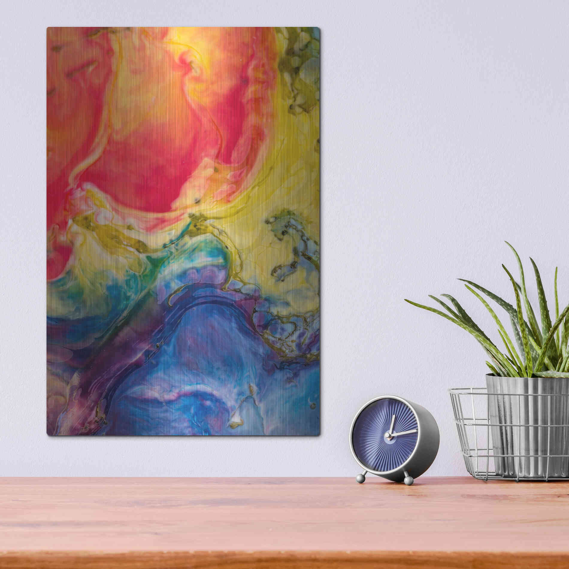 Luxe Metal Art 'Ice Cream Flow' by Epic Portfolio, Metal Wall Art,12x16