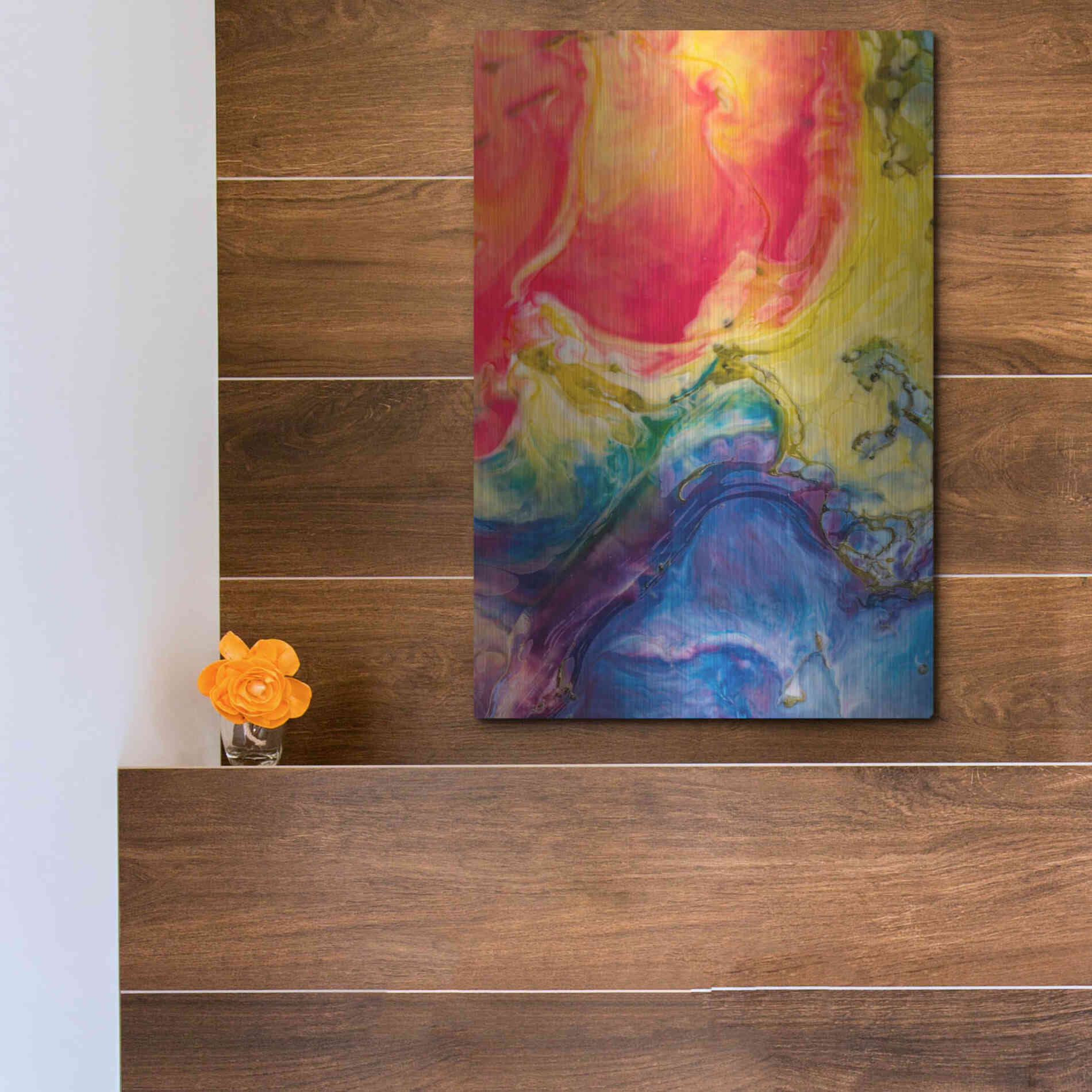 Luxe Metal Art 'Ice Cream Flow' by Epic Portfolio, Metal Wall Art,12x16