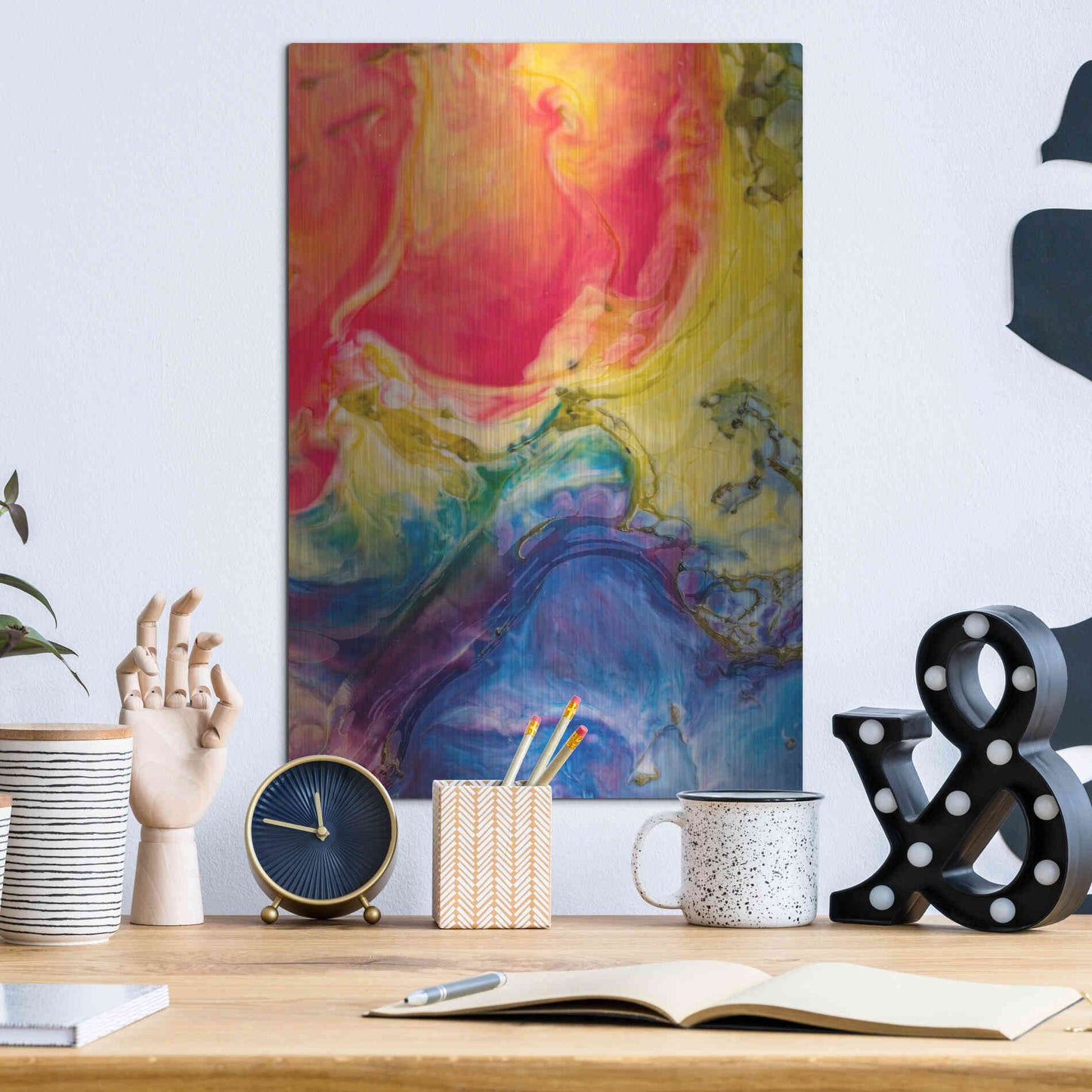 Luxe Metal Art 'Ice Cream Flow' by Epic Portfolio, Metal Wall Art,12x16