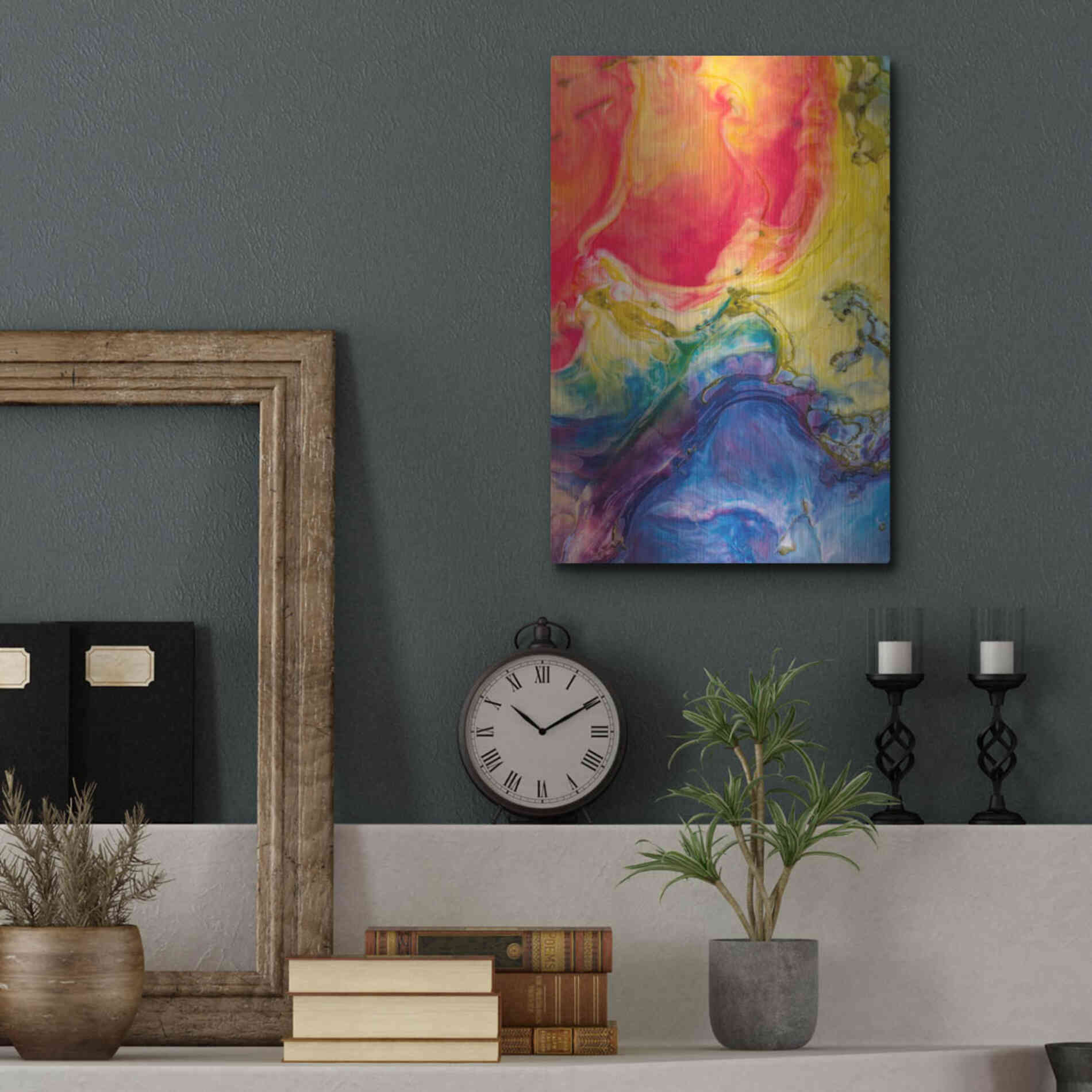 Luxe Metal Art 'Ice Cream Flow' by Epic Portfolio, Metal Wall Art,12x16
