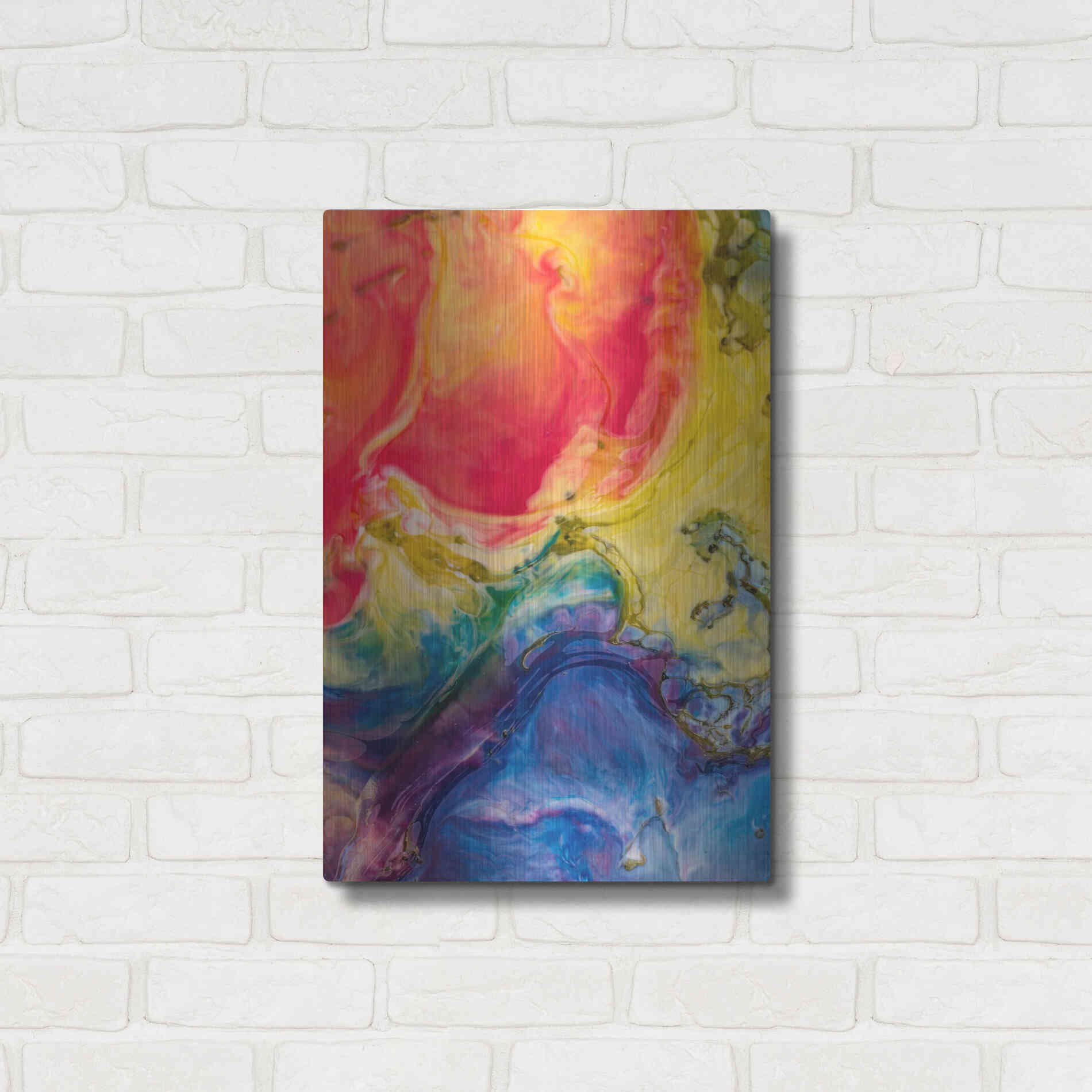 Luxe Metal Art 'Ice Cream Flow' by Epic Portfolio, Metal Wall Art,16x24