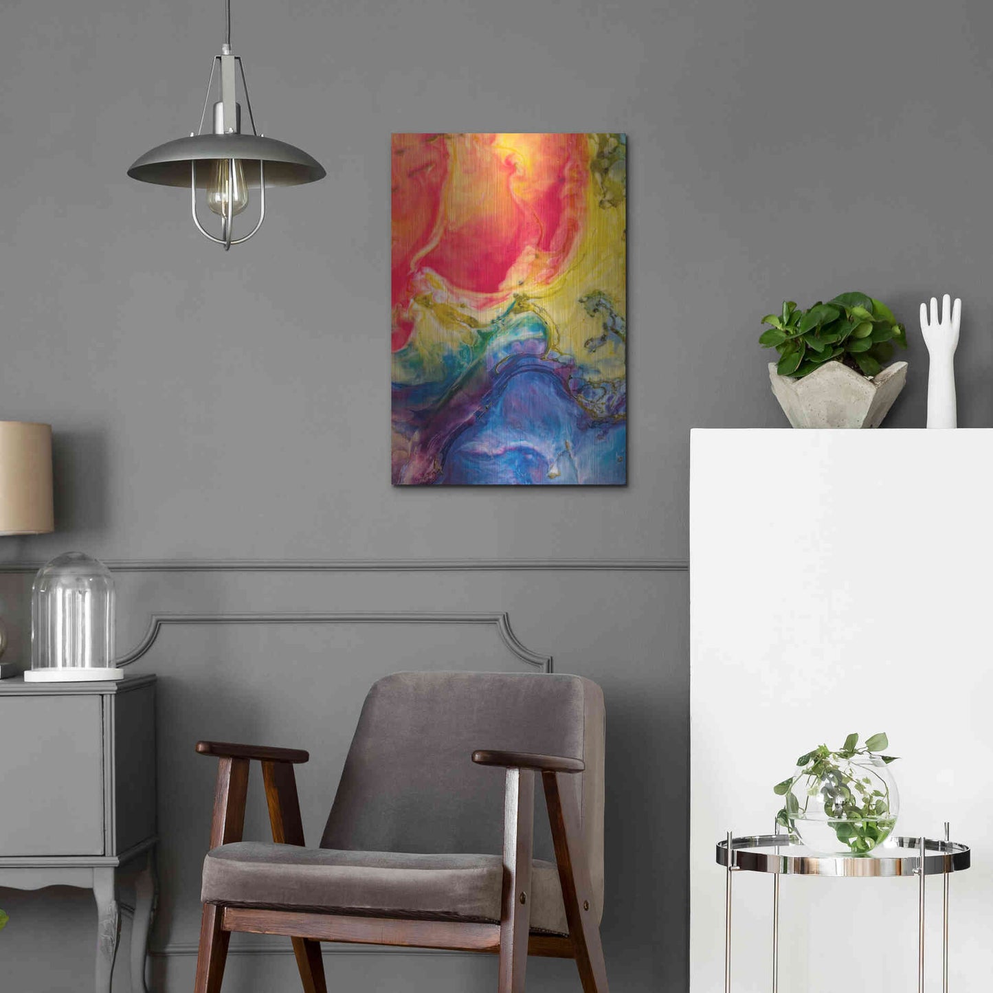 Luxe Metal Art 'Ice Cream Flow' by Epic Portfolio, Metal Wall Art,16x24