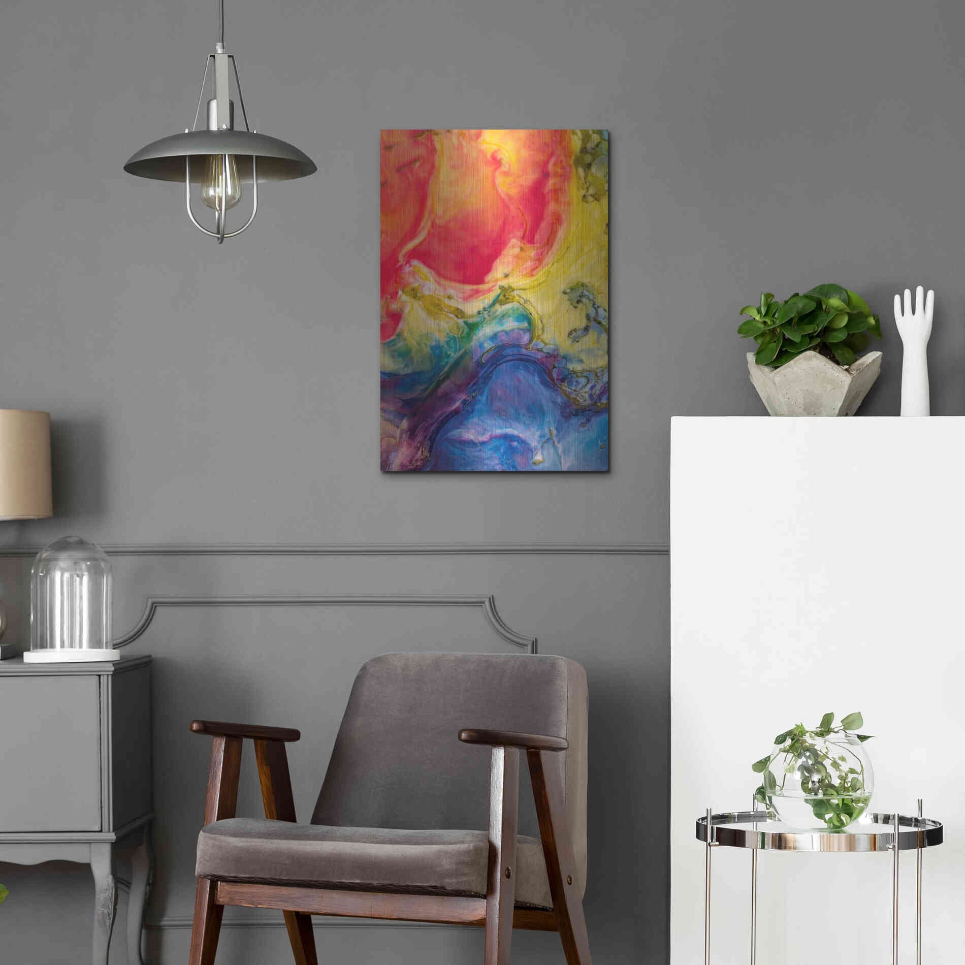 Luxe Metal Art 'Ice Cream Flow' by Epic Portfolio, Metal Wall Art,16x24
