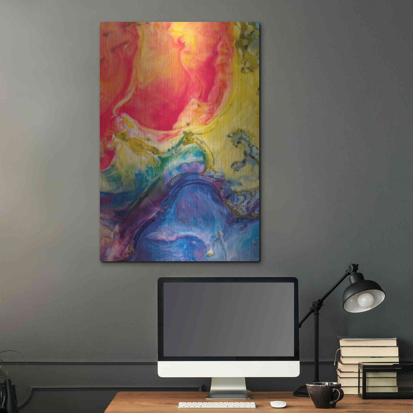 Luxe Metal Art 'Ice Cream Flow' by Epic Portfolio, Metal Wall Art,24x36