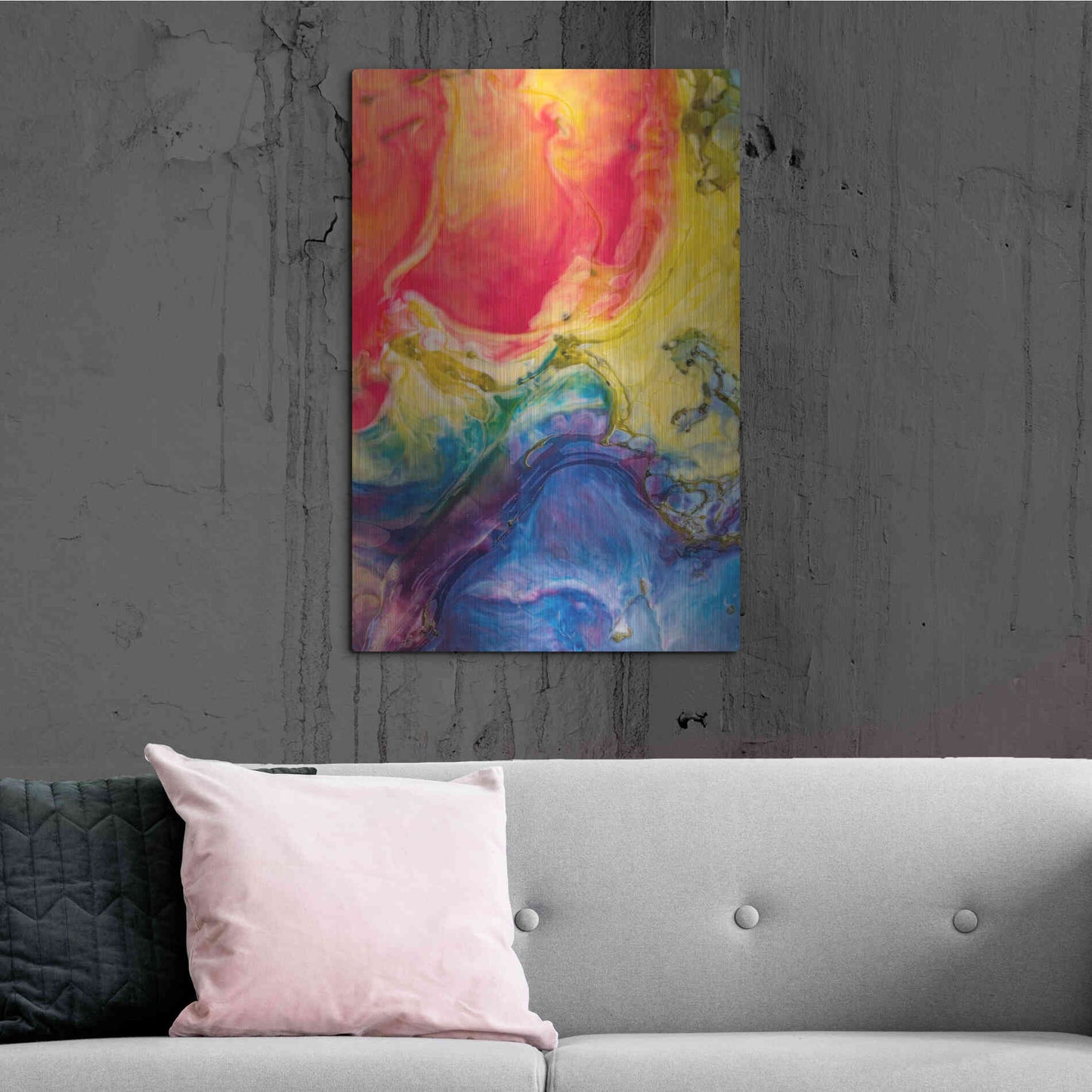 Luxe Metal Art 'Ice Cream Flow' by Epic Portfolio, Metal Wall Art,24x36