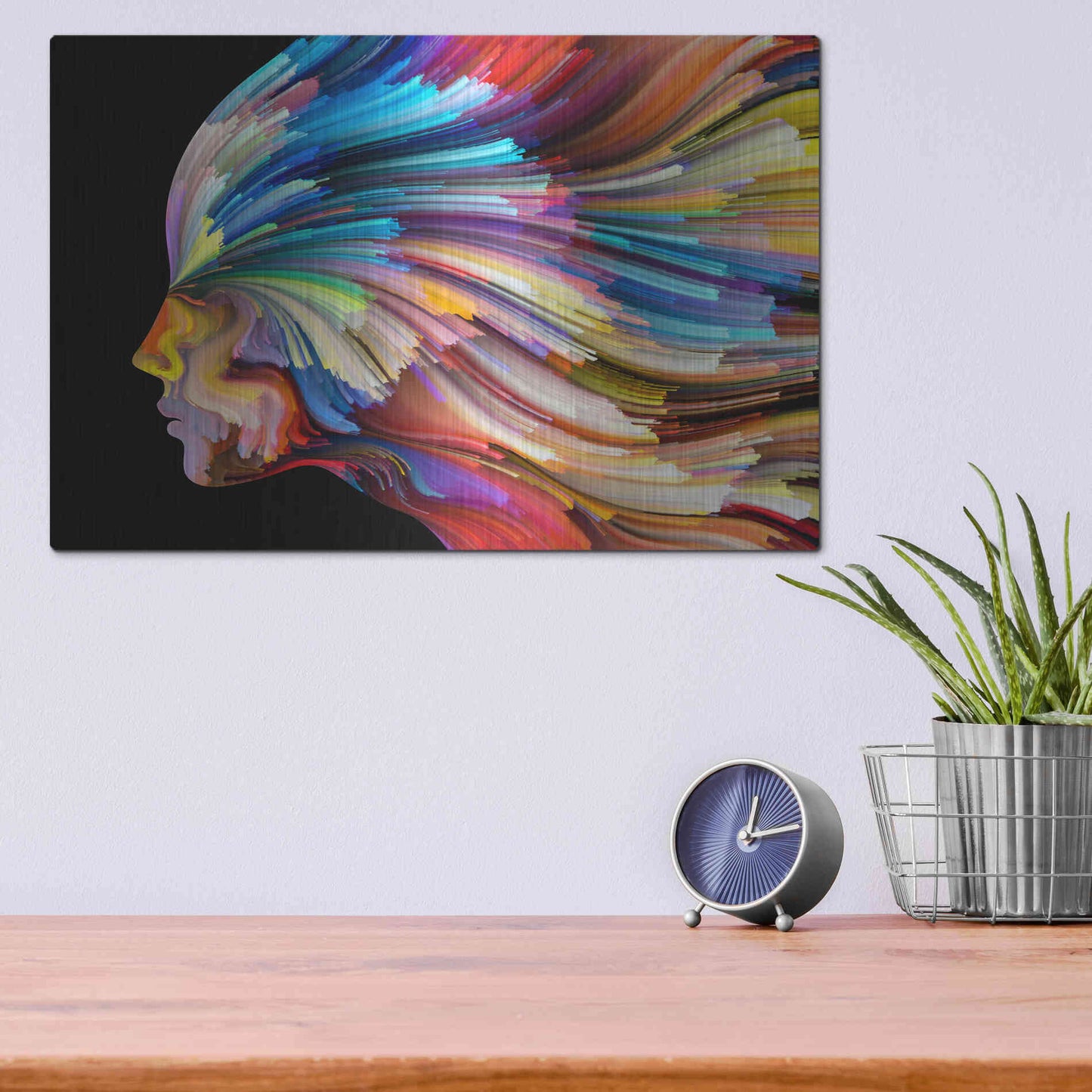 Luxe Metal Art 'In Thought' by Epic Portfolio, Metal Wall Art,16x12