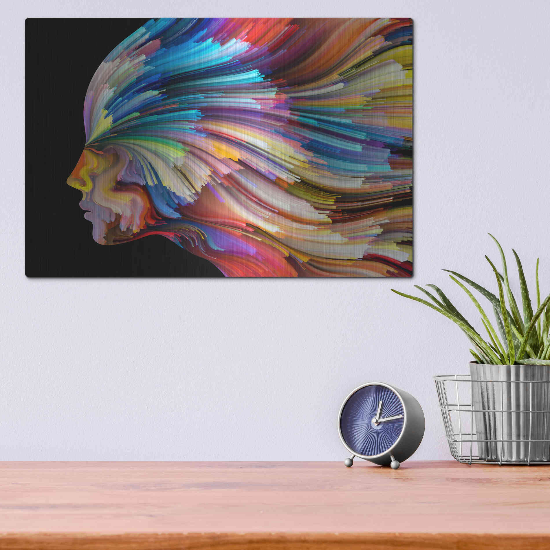 Luxe Metal Art 'In Thought' by Epic Portfolio, Metal Wall Art,16x12