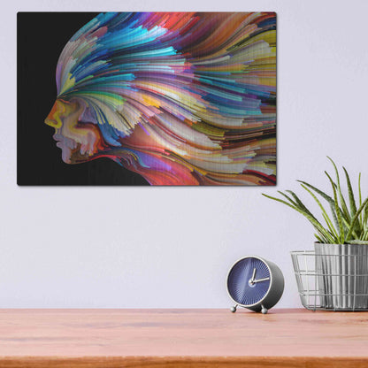 Luxe Metal Art 'In Thought' by Epic Portfolio, Metal Wall Art,16x12