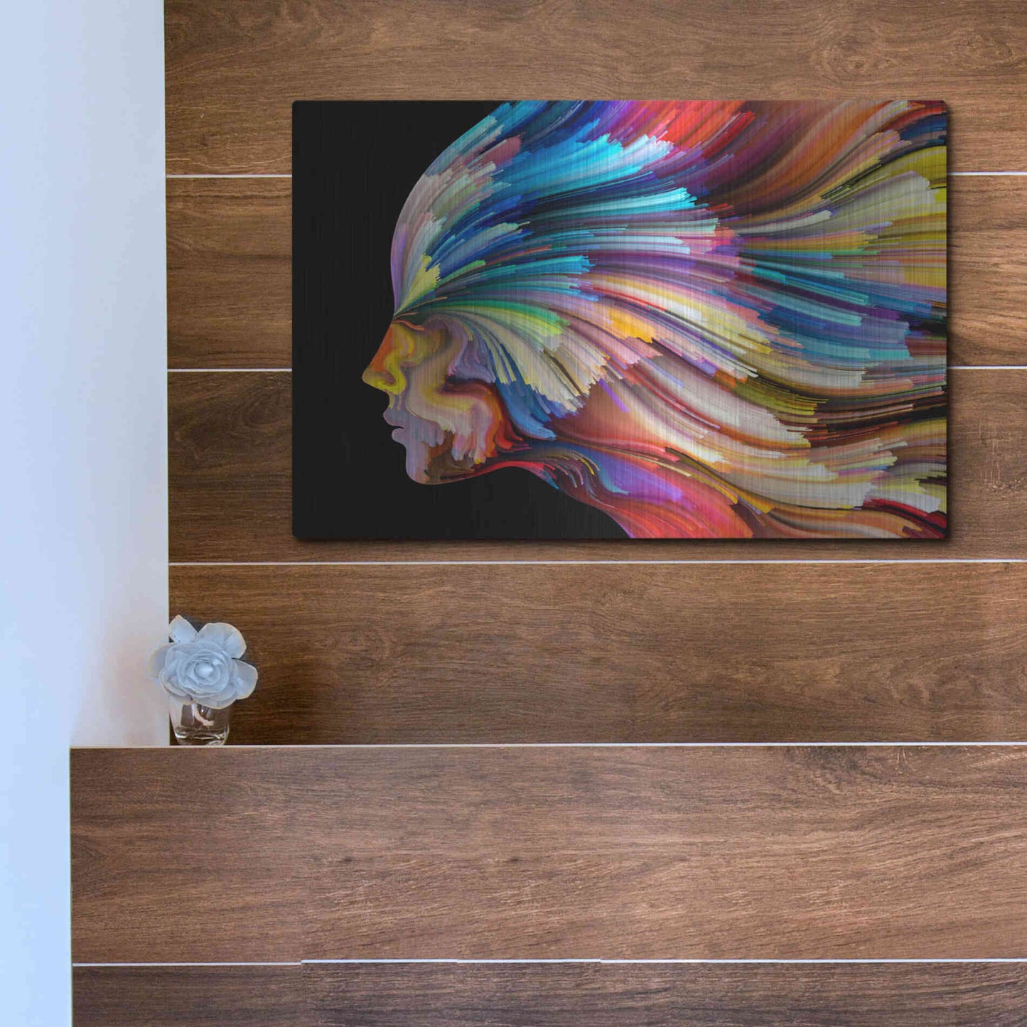 Luxe Metal Art 'In Thought' by Epic Portfolio, Metal Wall Art,16x12