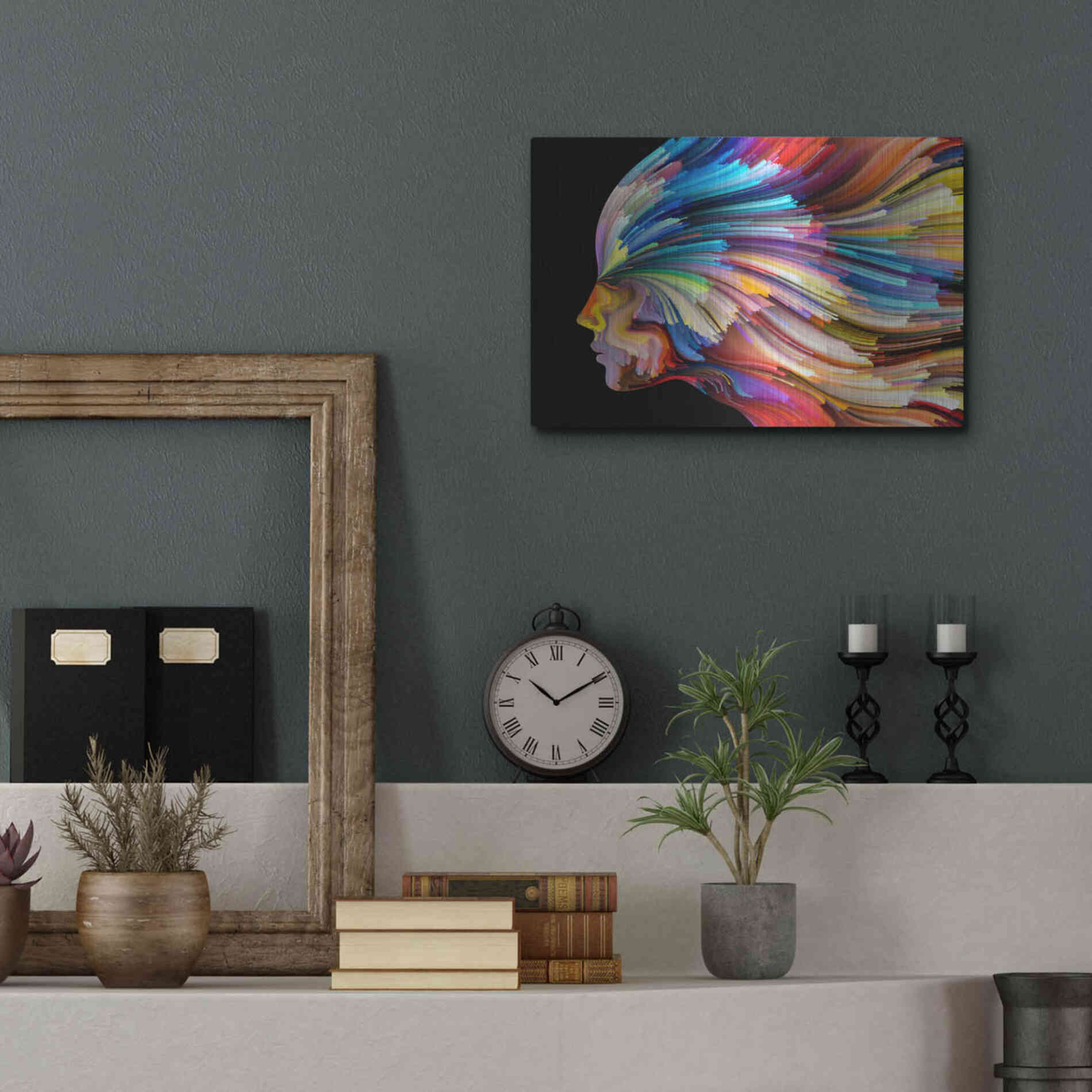 Luxe Metal Art 'In Thought' by Epic Portfolio, Metal Wall Art,16x12