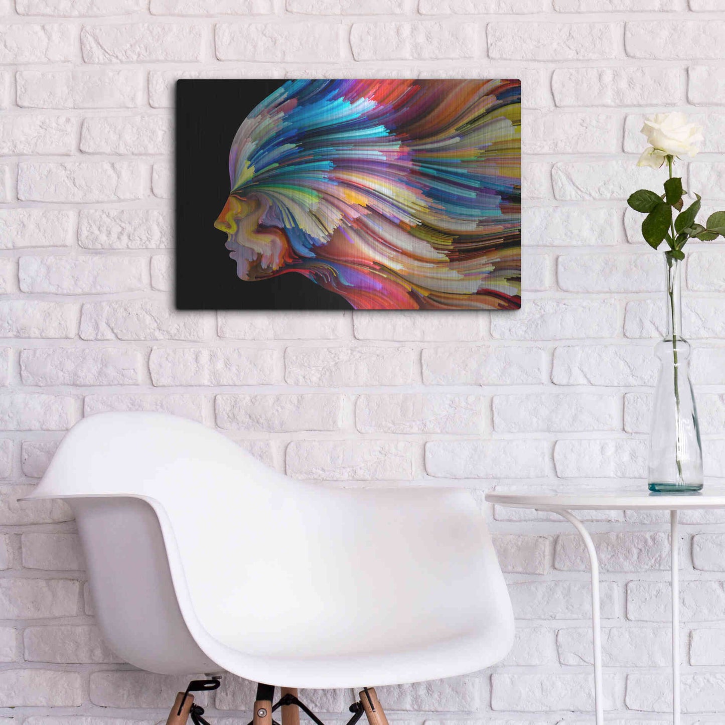 Luxe Metal Art 'In Thought' by Epic Portfolio, Metal Wall Art,24x16