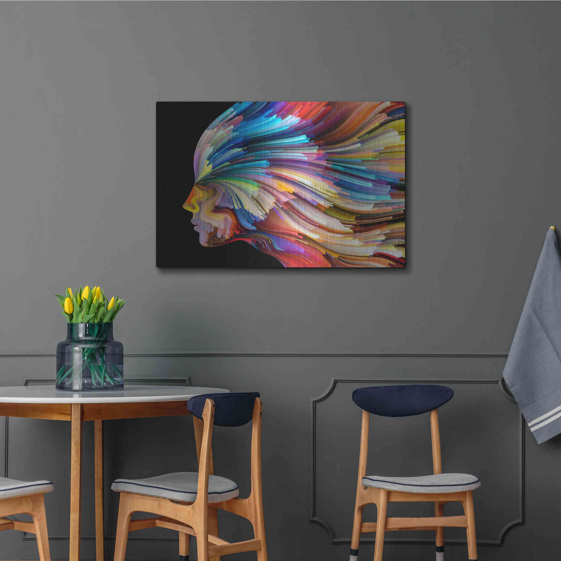 Luxe Metal Art 'In Thought' by Epic Portfolio, Metal Wall Art,36x24