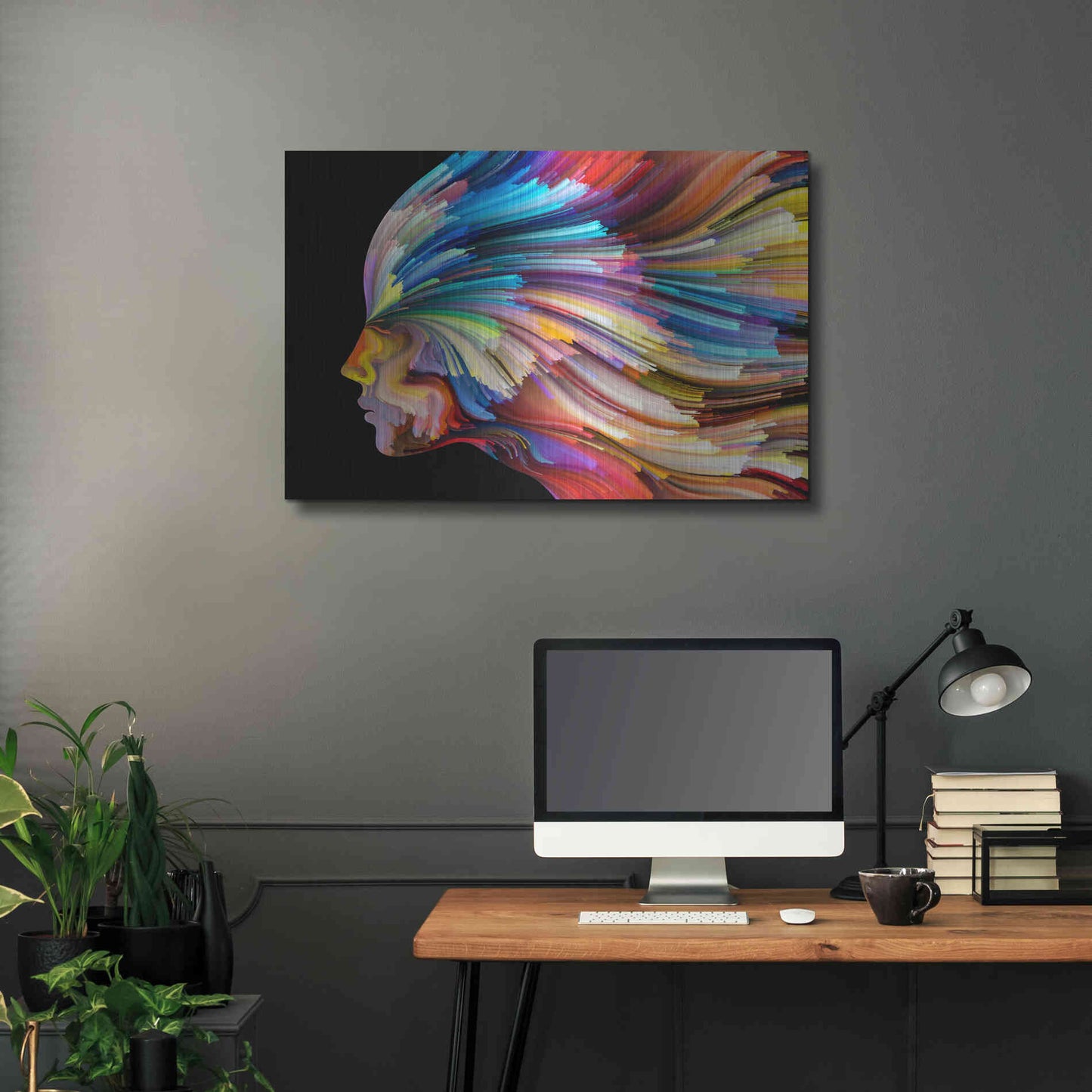 Luxe Metal Art 'In Thought' by Epic Portfolio, Metal Wall Art,36x24