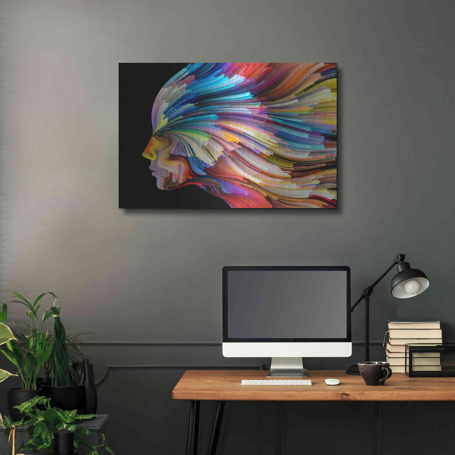 Luxe Metal Art 'In Thought' by Epic Portfolio, Metal Wall Art,36x24