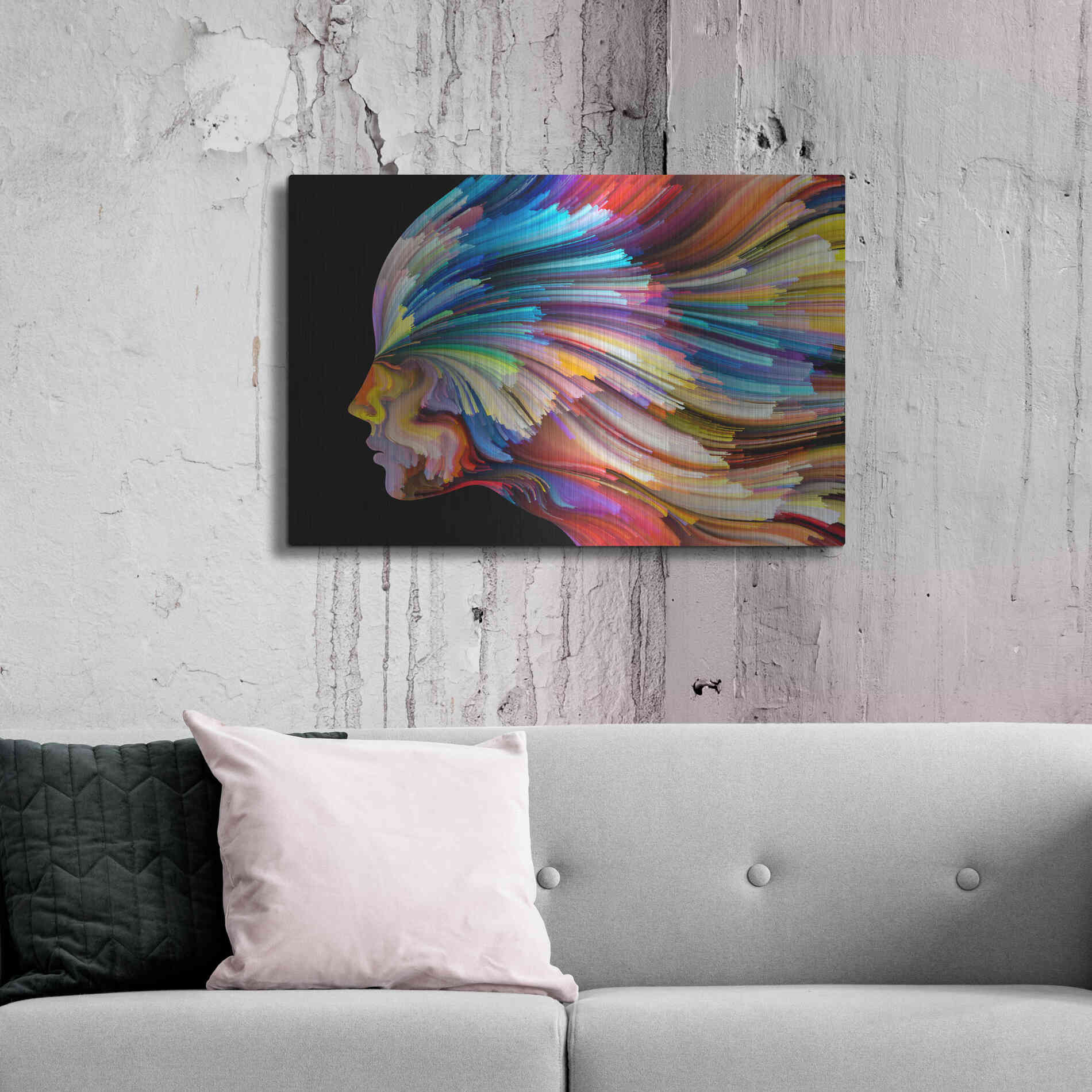 Luxe Metal Art 'In Thought' by Epic Portfolio, Metal Wall Art,36x24