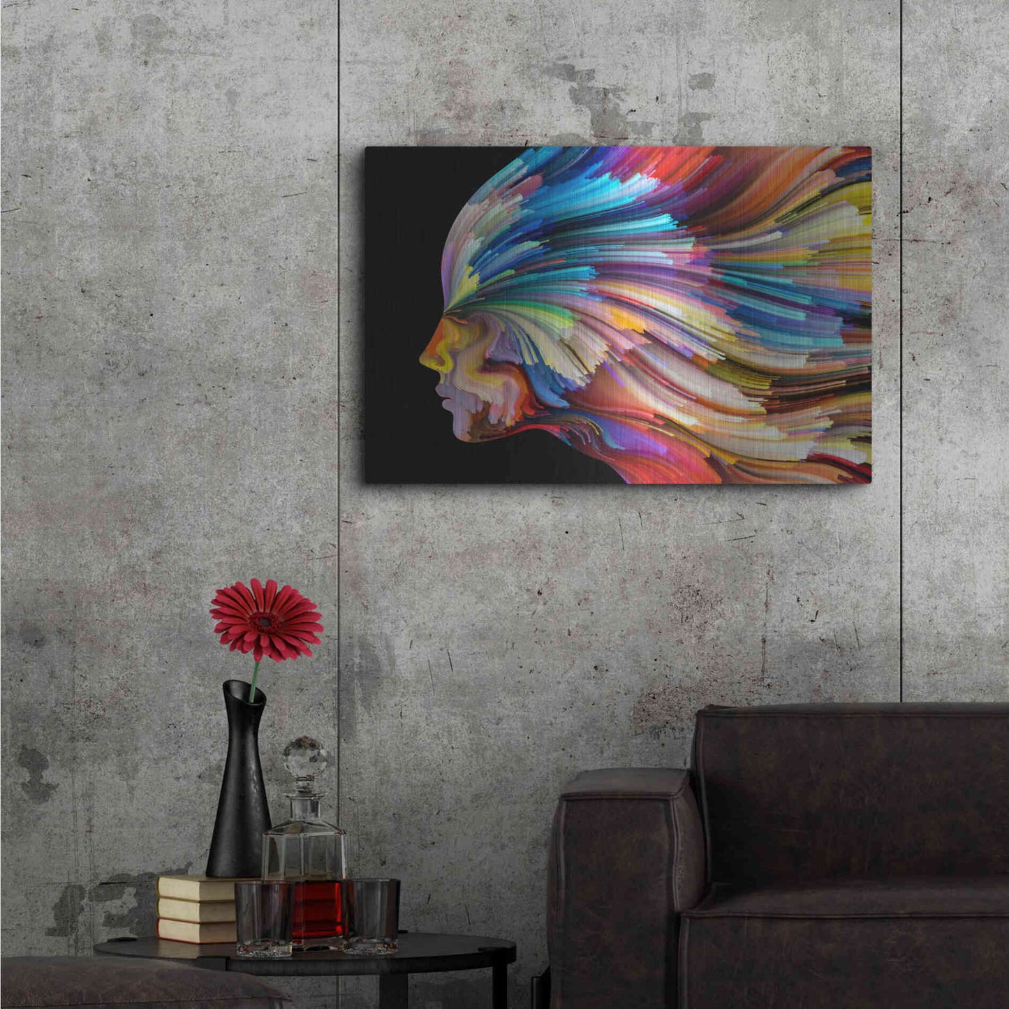 Luxe Metal Art 'In Thought' by Epic Portfolio, Metal Wall Art,36x24