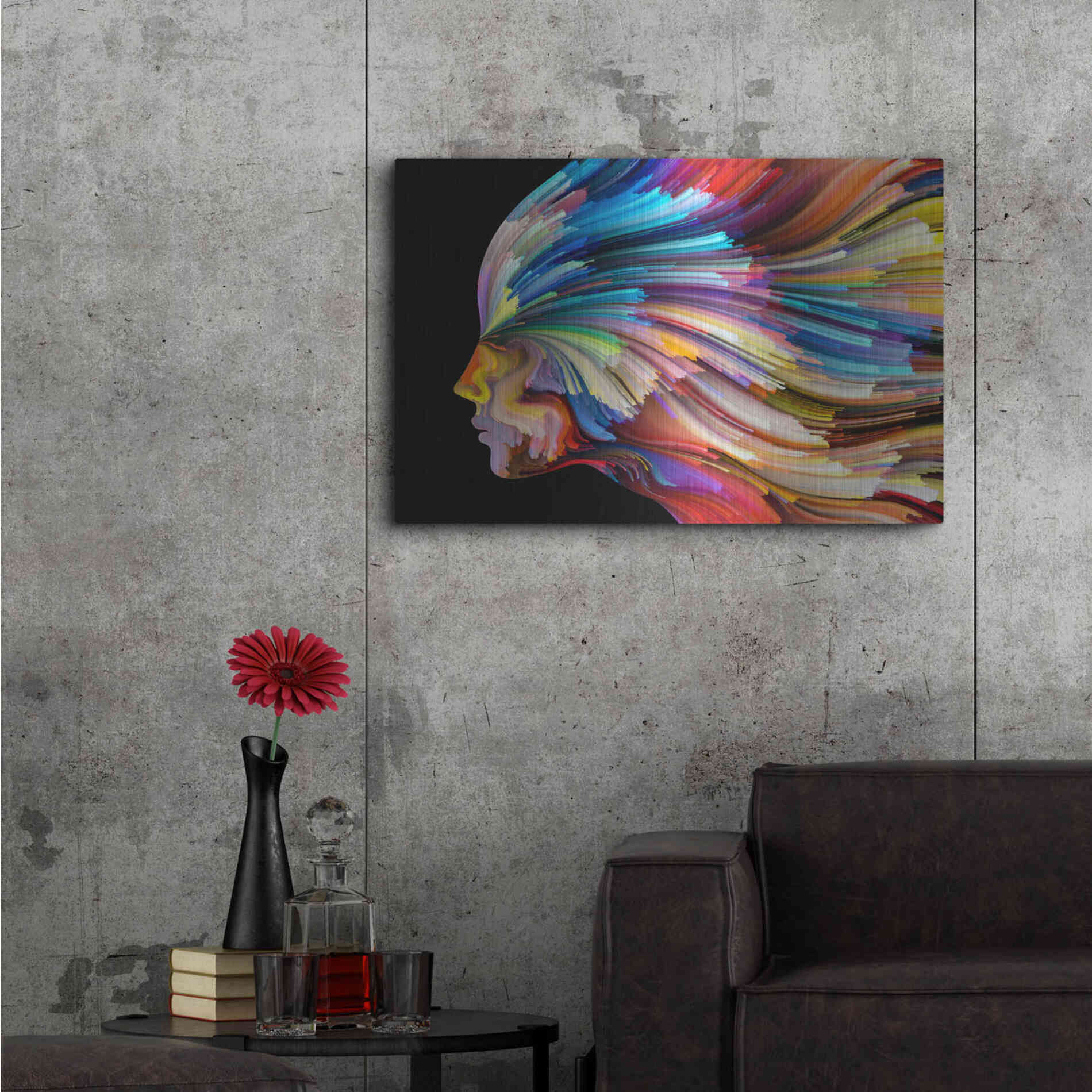 Luxe Metal Art 'In Thought' by Epic Portfolio, Metal Wall Art,36x24