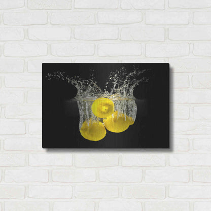 Luxe Metal Art 'Lemon Splash' by Epic Portfolio, Metal Wall Art,24x16