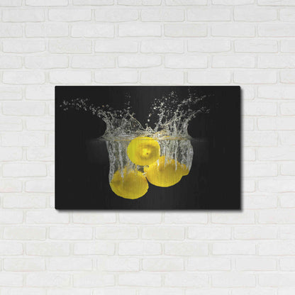 Luxe Metal Art 'Lemon Splash' by Epic Portfolio, Metal Wall Art,36x24