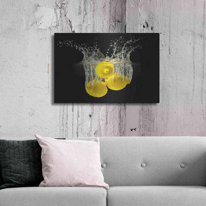 Luxe Metal Art 'Lemon Splash' by Epic Portfolio, Metal Wall Art,36x24